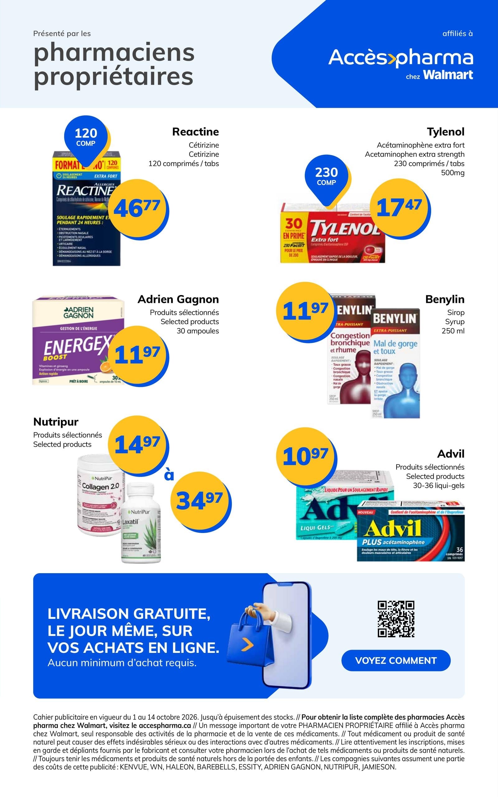 Circulaire Accès Pharma — page 3, du 1 au 14 octobre 2026