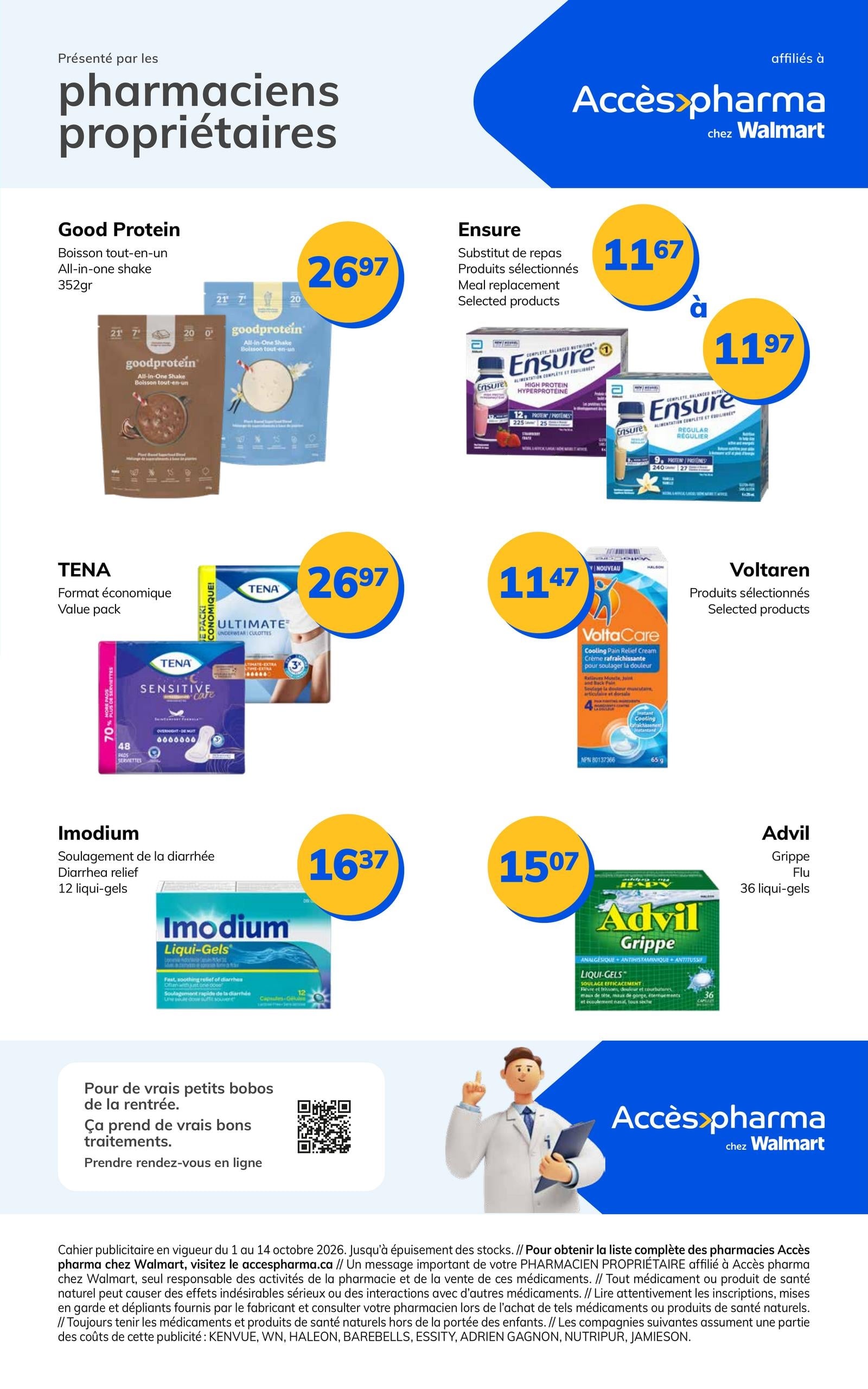 Circulaire Accès Pharma Walmart — page 2, du 1 au 14 octobre 2026