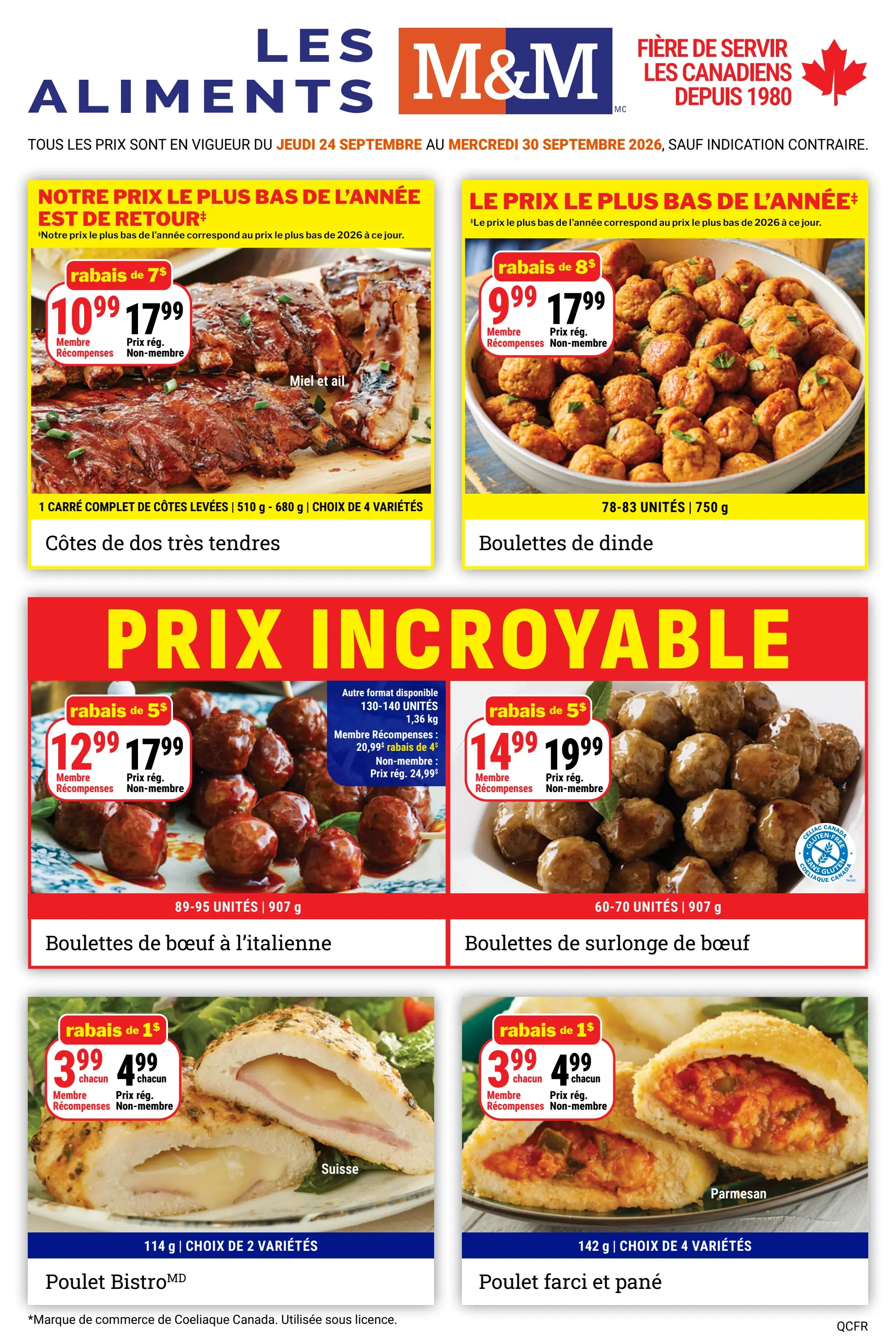 Circulaire Les Aliments M&M — page 1, du 24 au 30 septembre 2026