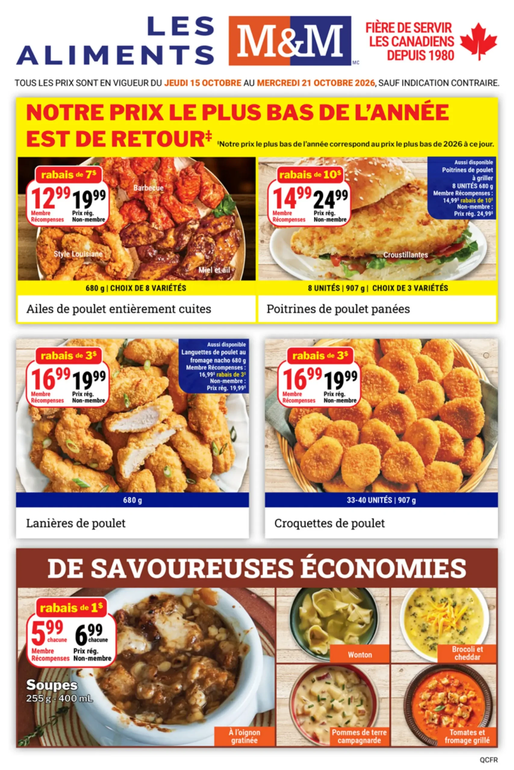 Circulaire Les Aliments M&M — page 1, du 15 au 21 octobre 2026