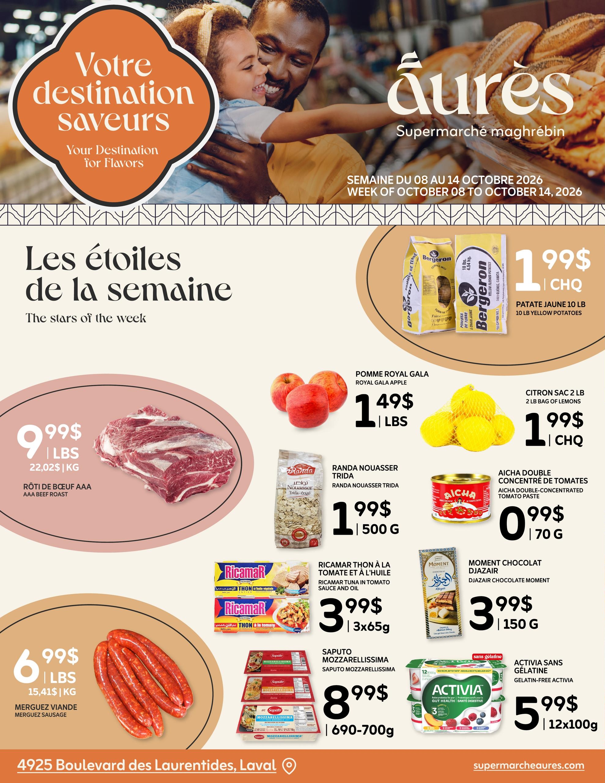 Circulaire Aurès — Supermarché maghrébin Supermarche Maghrebin — page 1, du 8 au 14 octobre 2026