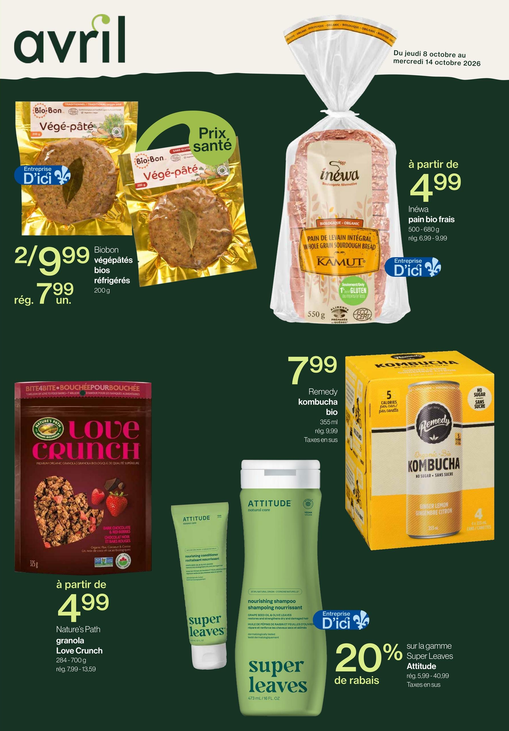Circulaire Avril — Supermarché Santé — page 2, du 8 au 14 octobre 2026
