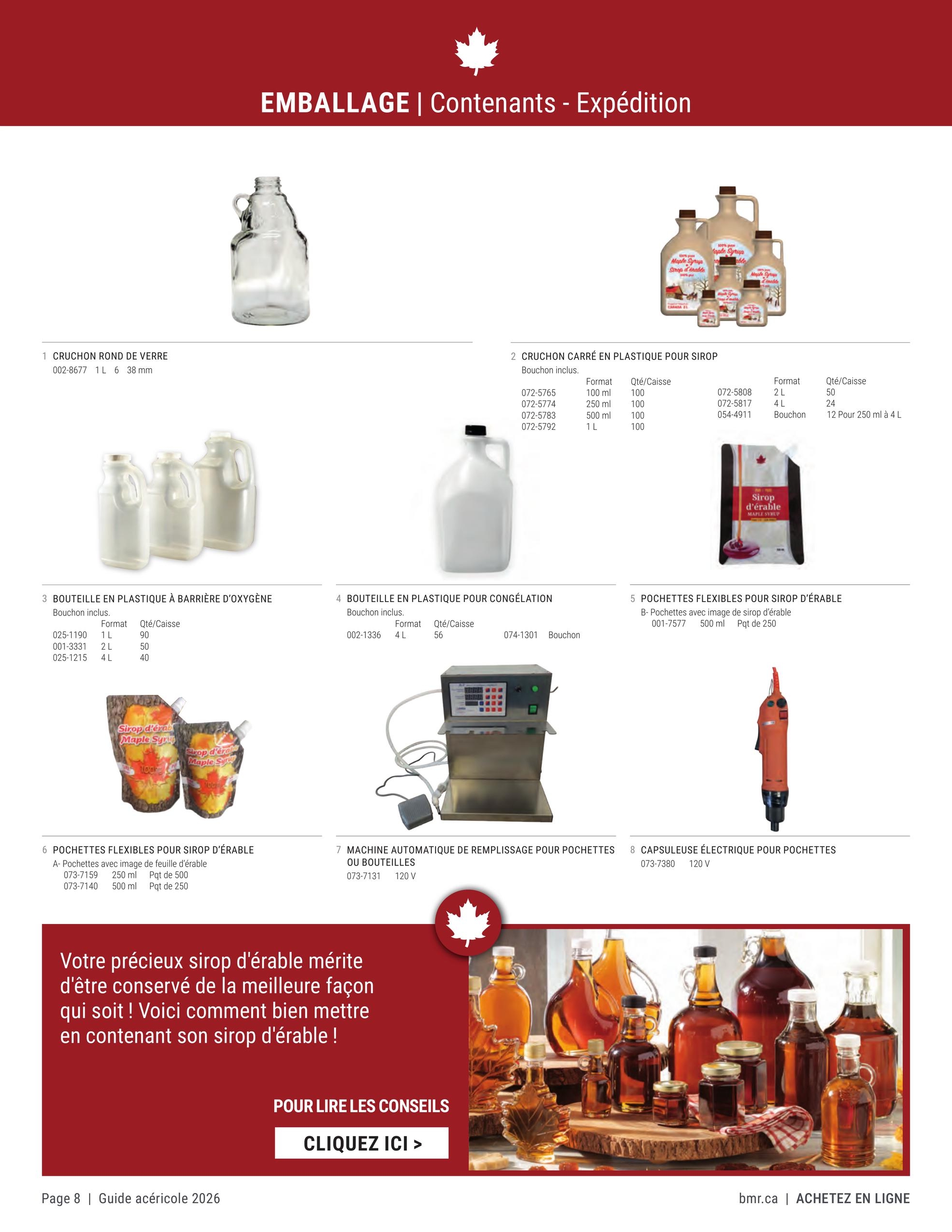 Circulaire BMR Guide Acericole Saison 2026 — page 8, du 1 janvier au 31 décembre 2026