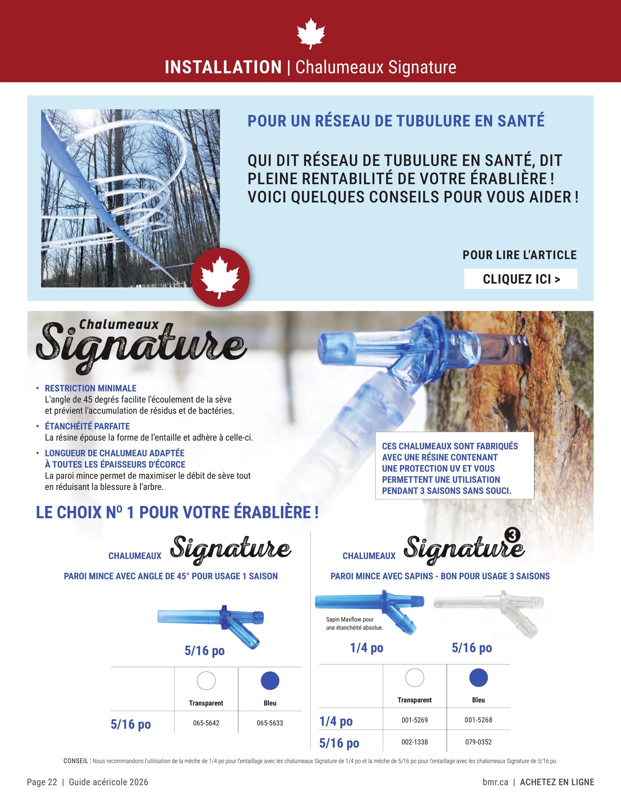 Circulaire BMR Guide Acericole Saison 2026 — page 22, du 1 janvier au 31 décembre 2026