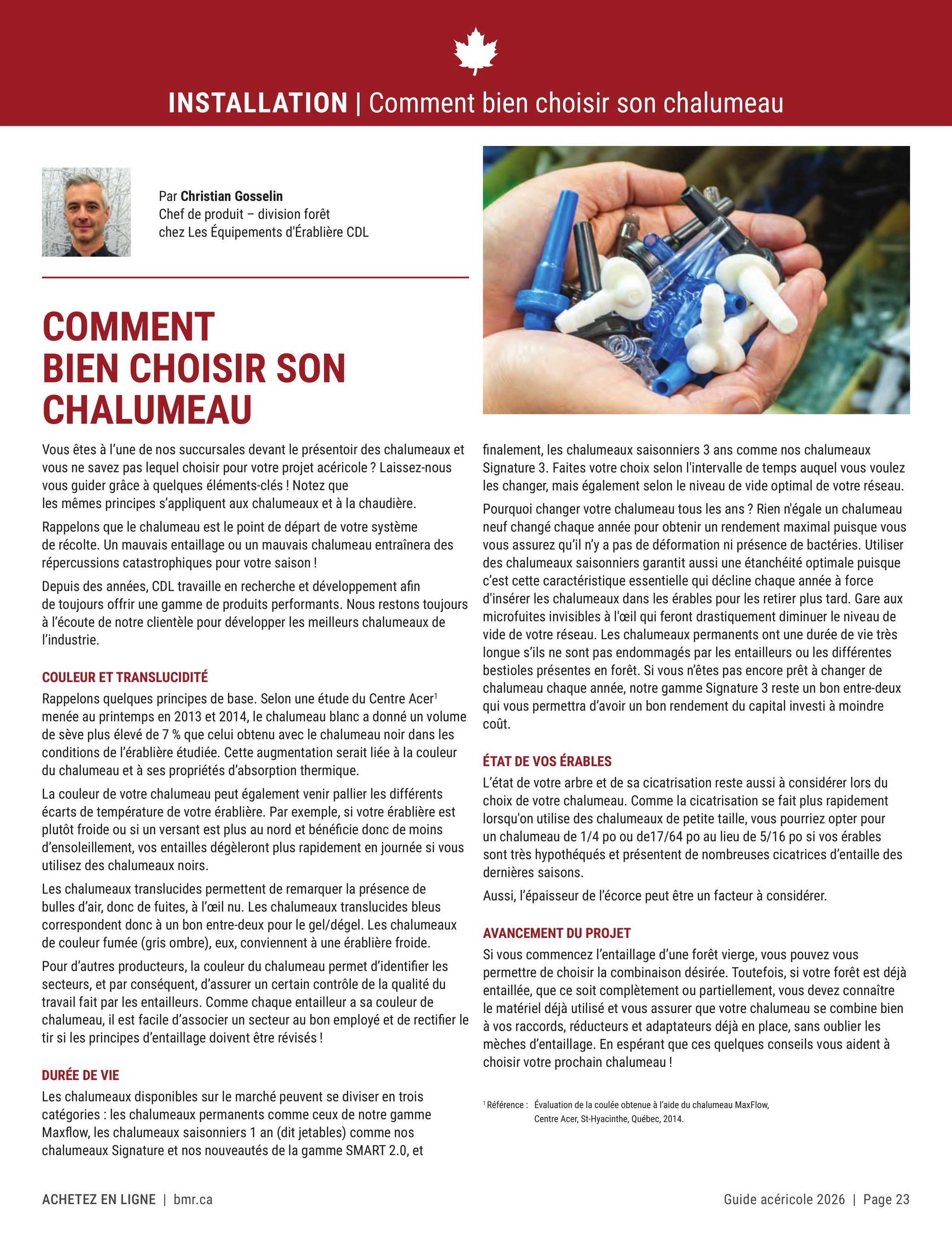 Circulaire BMR Guide Acericole Saison 2026 — page 23, du 1 janvier au 31 décembre 2026