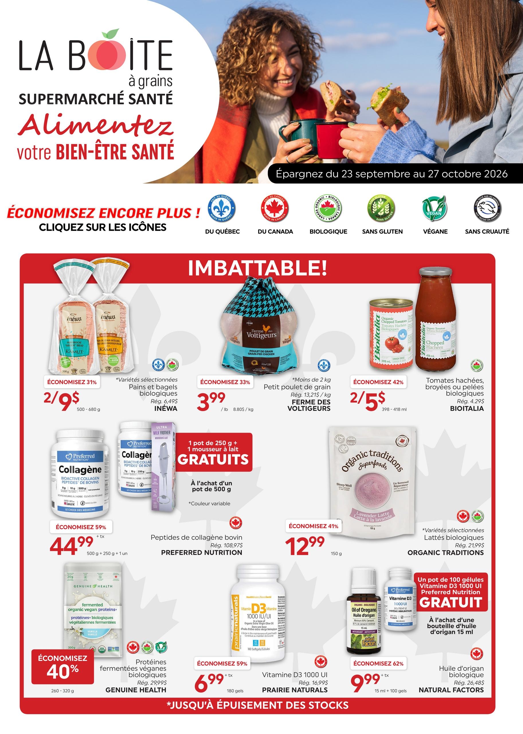 Circulaire La Boite à Grains — page 1, du 23 septembre au 27 octobre 2026