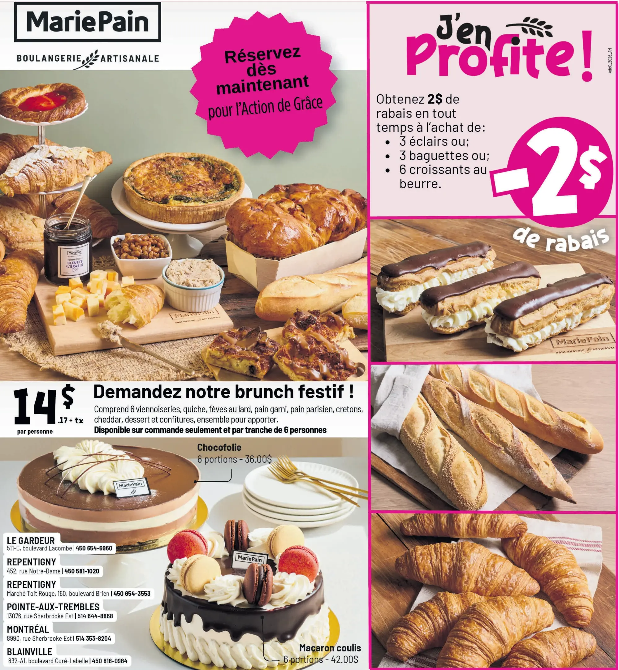 Circulaire Boulangerie Mariepain — page 1, du 1 au 7 octobre 2026