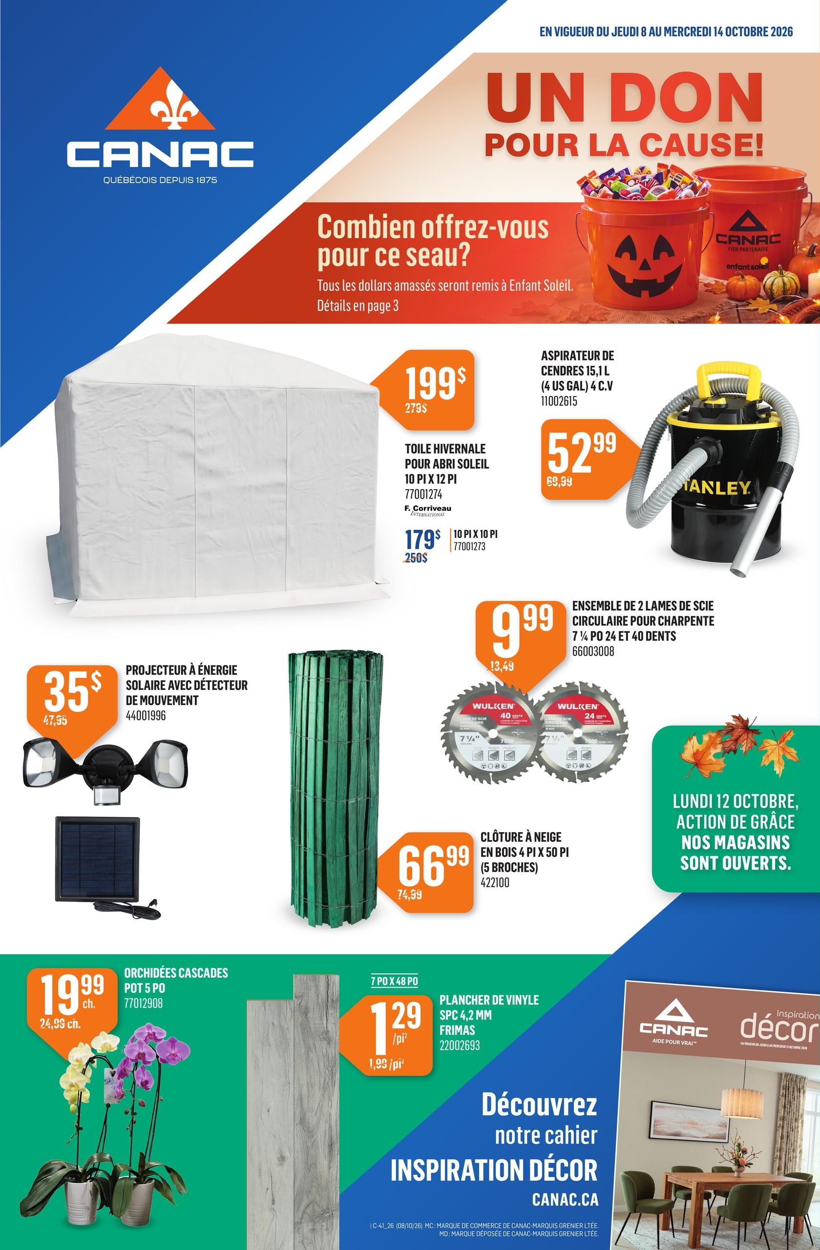 Circulaire Canac — page 1, du 8 au 14 octobre 2026