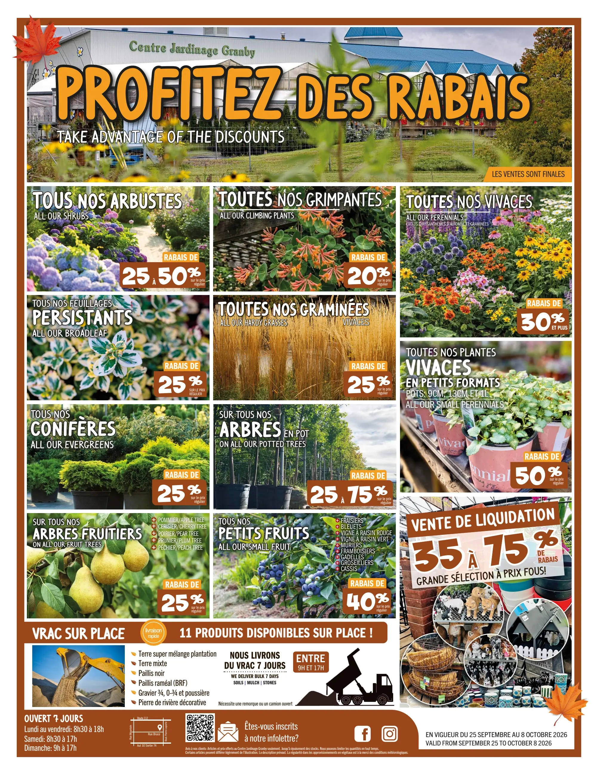 Circulaire Centre Jardinage Granby — page 3, du 25 septembre au 8 octobre 2026