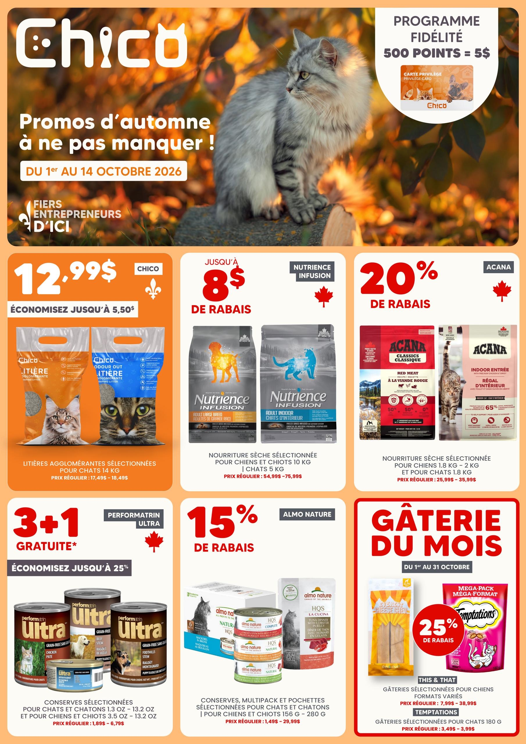 Circulaire Chico Boutique d'Animaux — page 1, du 1 au 14 octobre 2026