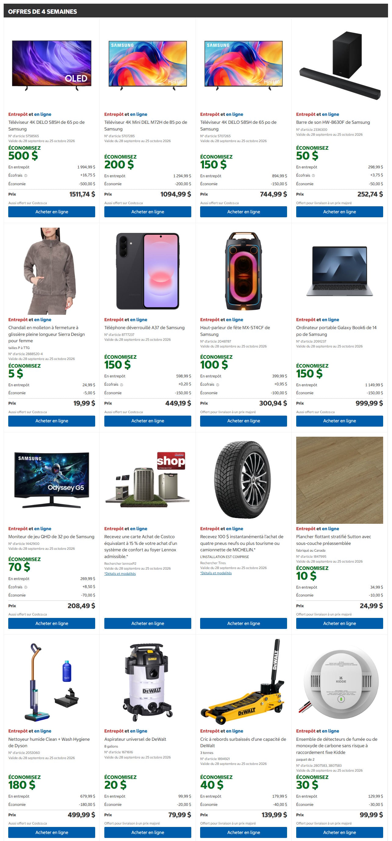 Circulaire Costco — page 2, du 28 septembre au 11 octobre 2026
