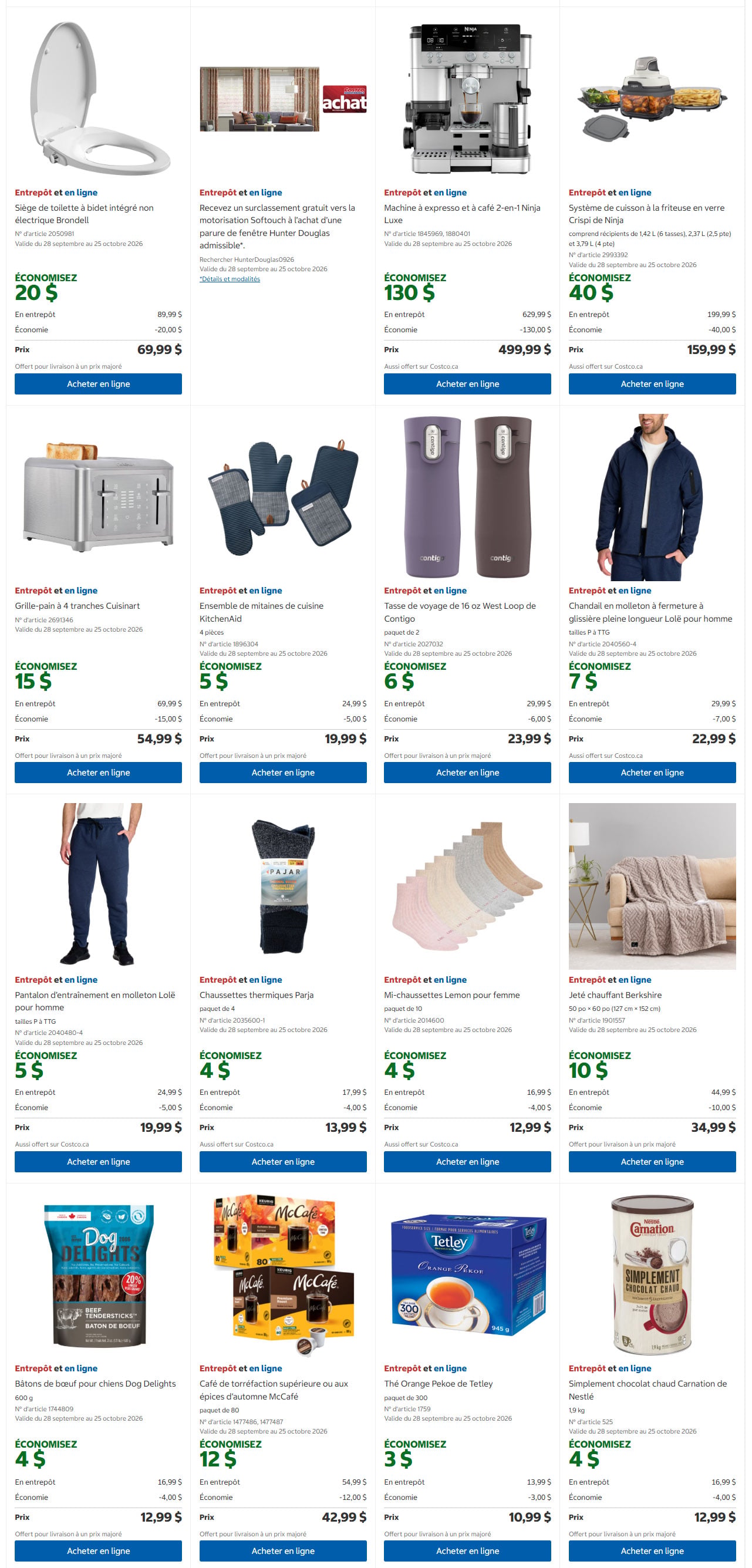 Circulaire Costco — page 3, du 28 septembre au 11 octobre 2026