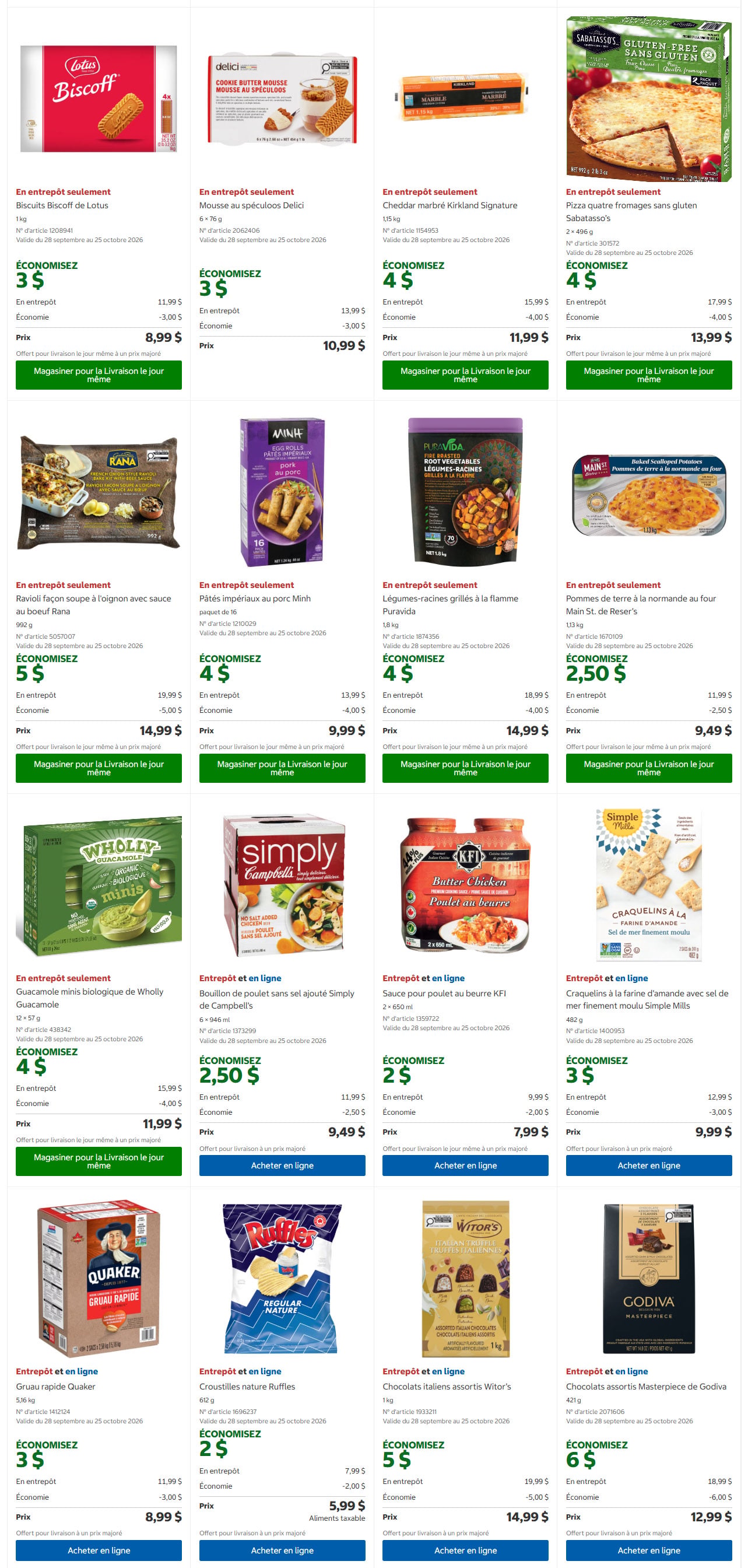 Circulaire Costco — page 4, du 28 septembre au 11 octobre 2026