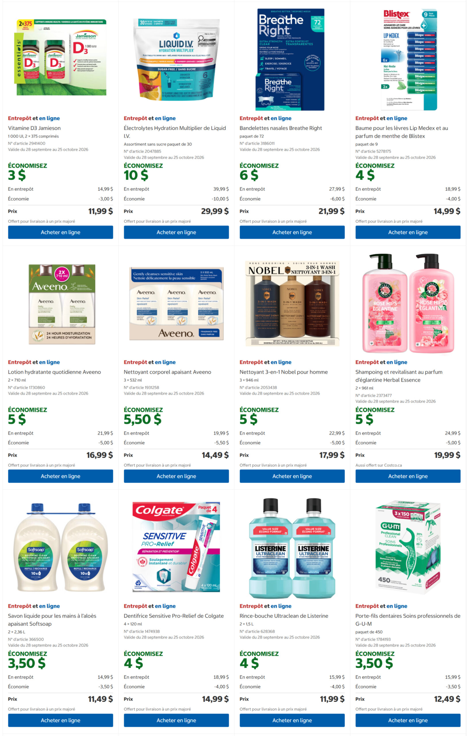 Circulaire Costco — page 8, du 28 septembre au 25 octobre 2026
