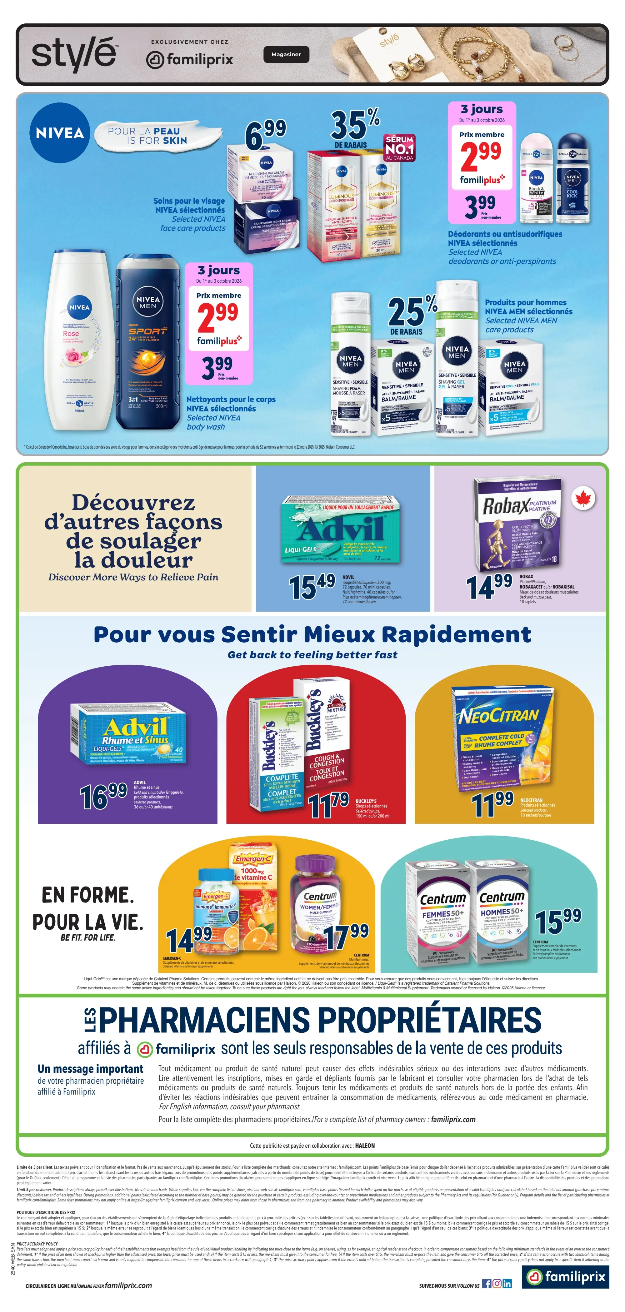 Circulaire Familiprix Santé — page 2, du 1 au 7 octobre 2026