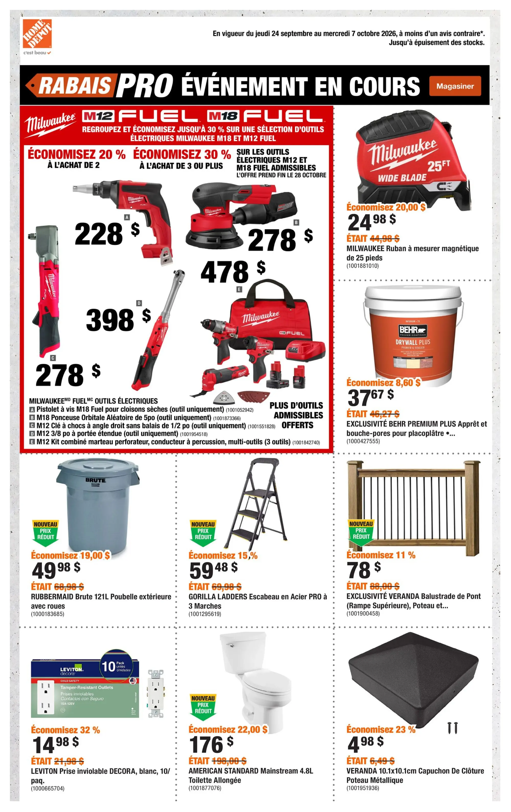 Circulaire Home Depot — page 1, du 24 septembre au 7 octobre 2026
