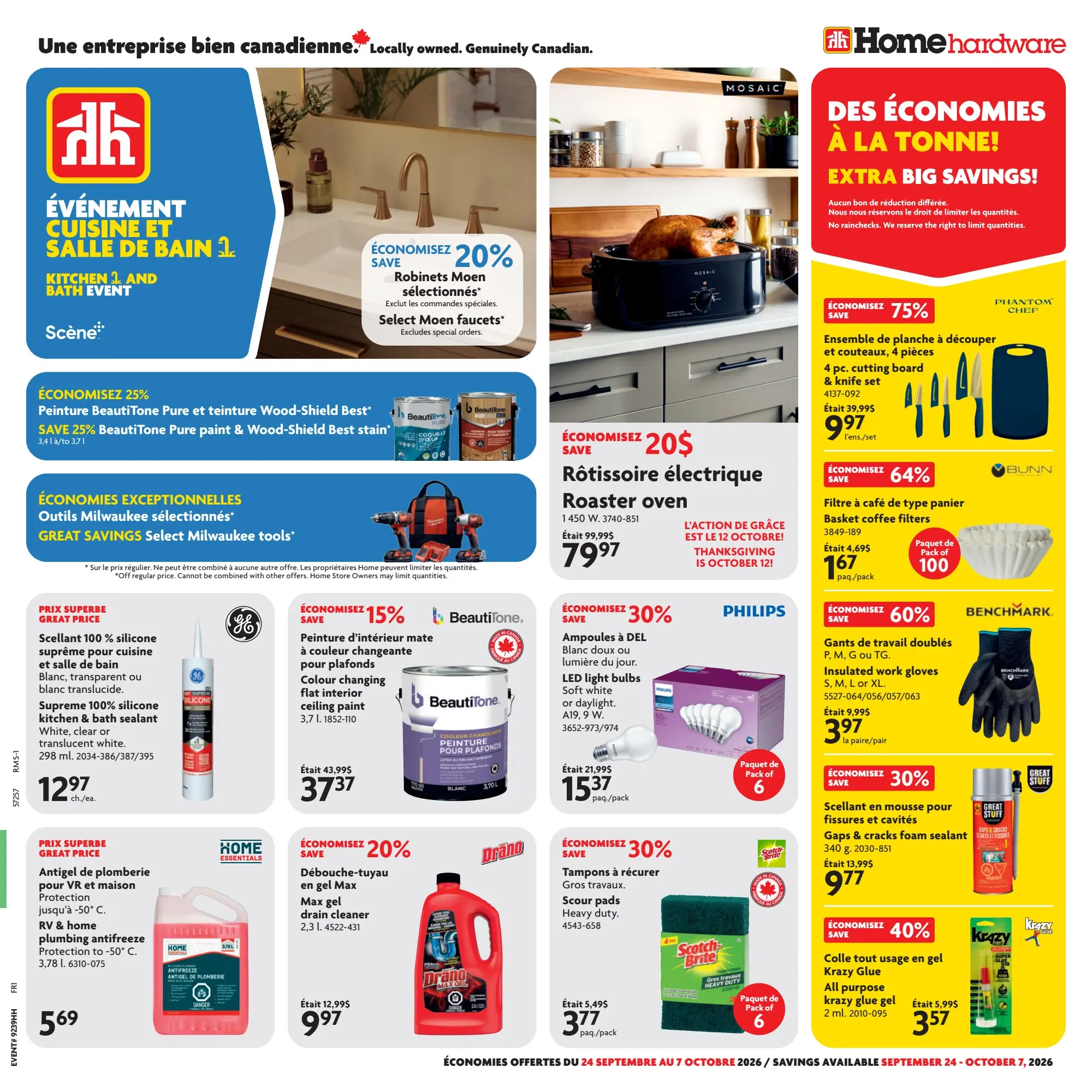 Circulaire Home Hardware — page 1, du 24 septembre au 7 octobre 2026