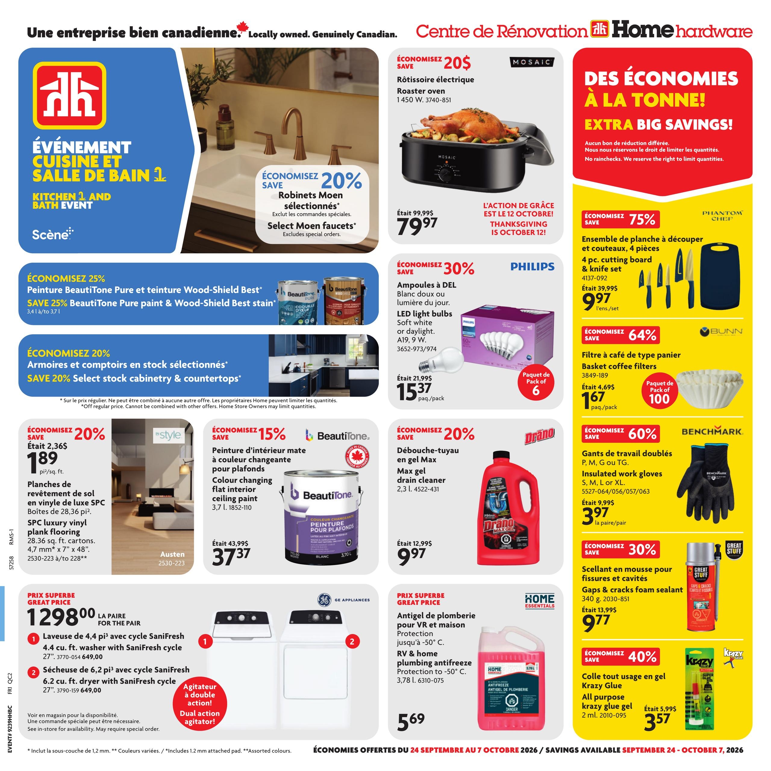 Circulaire Home Hardware Centre De Renovation — page 1, du 24 septembre au 7 octobre 2026