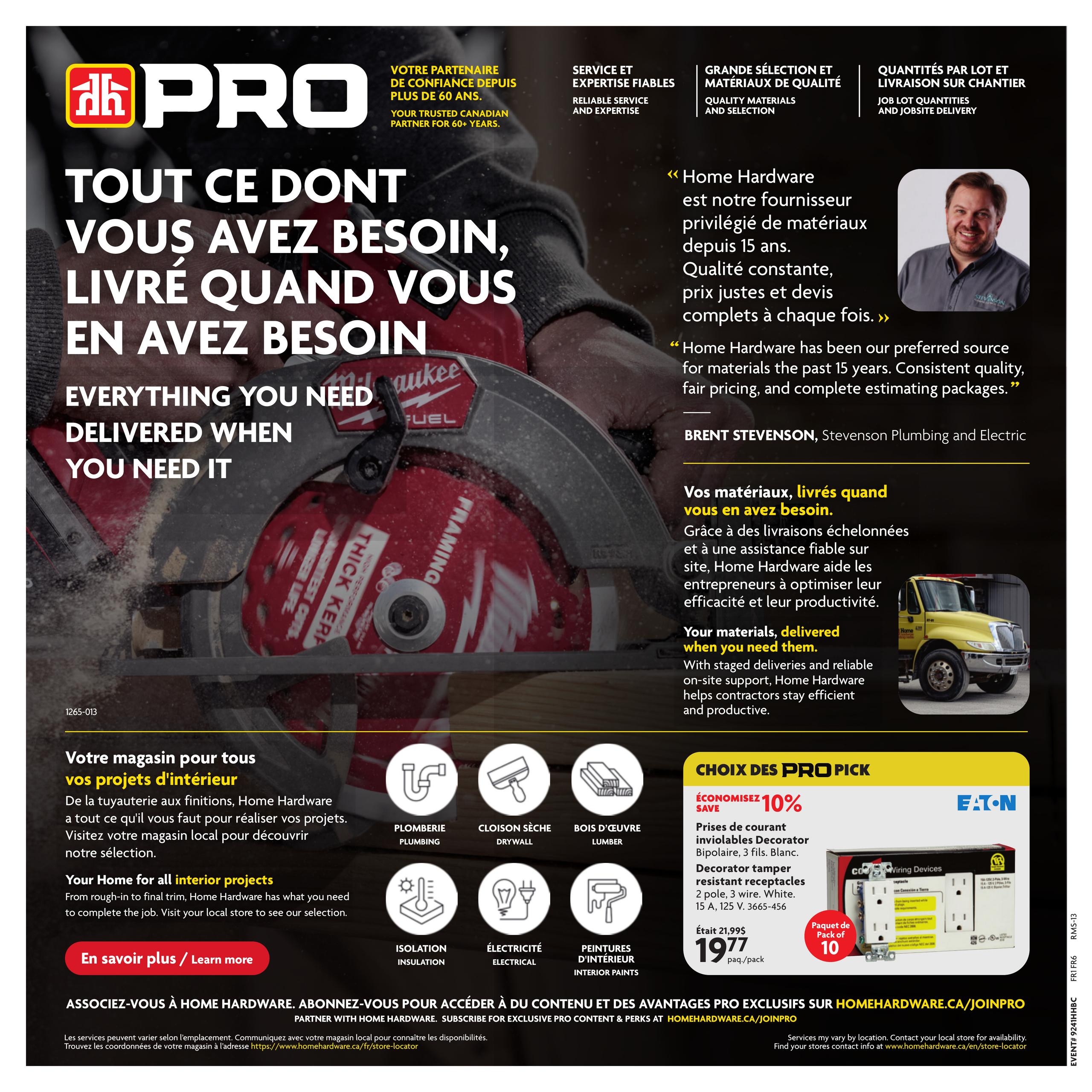 Circulaire Home Hardware Centre De Renovation — page 25, du 8 au 21 octobre 2026