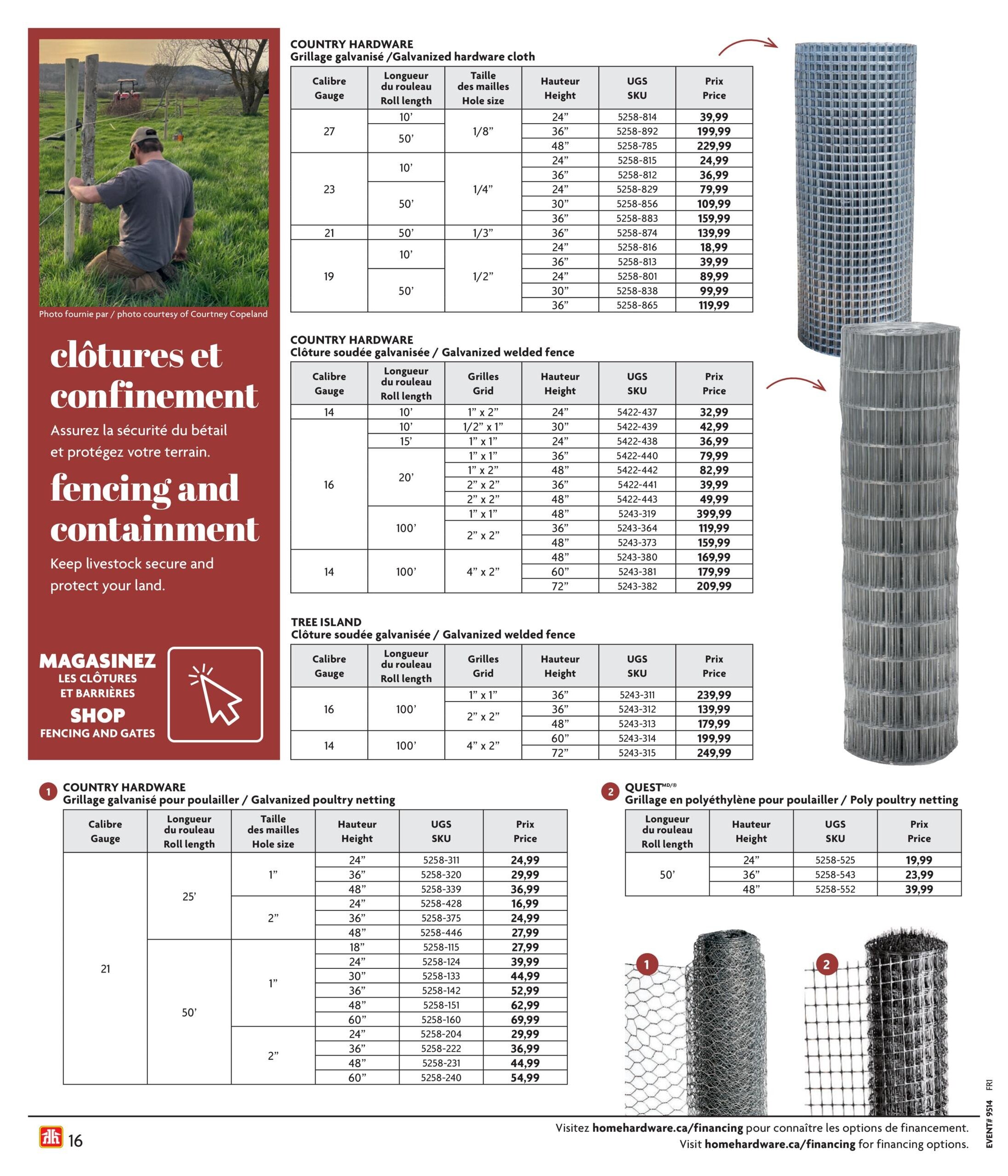 Circulaire Home Hardware Vie A La Ferme Et Rurale — page 16, du 2 avril au 31 décembre 2026