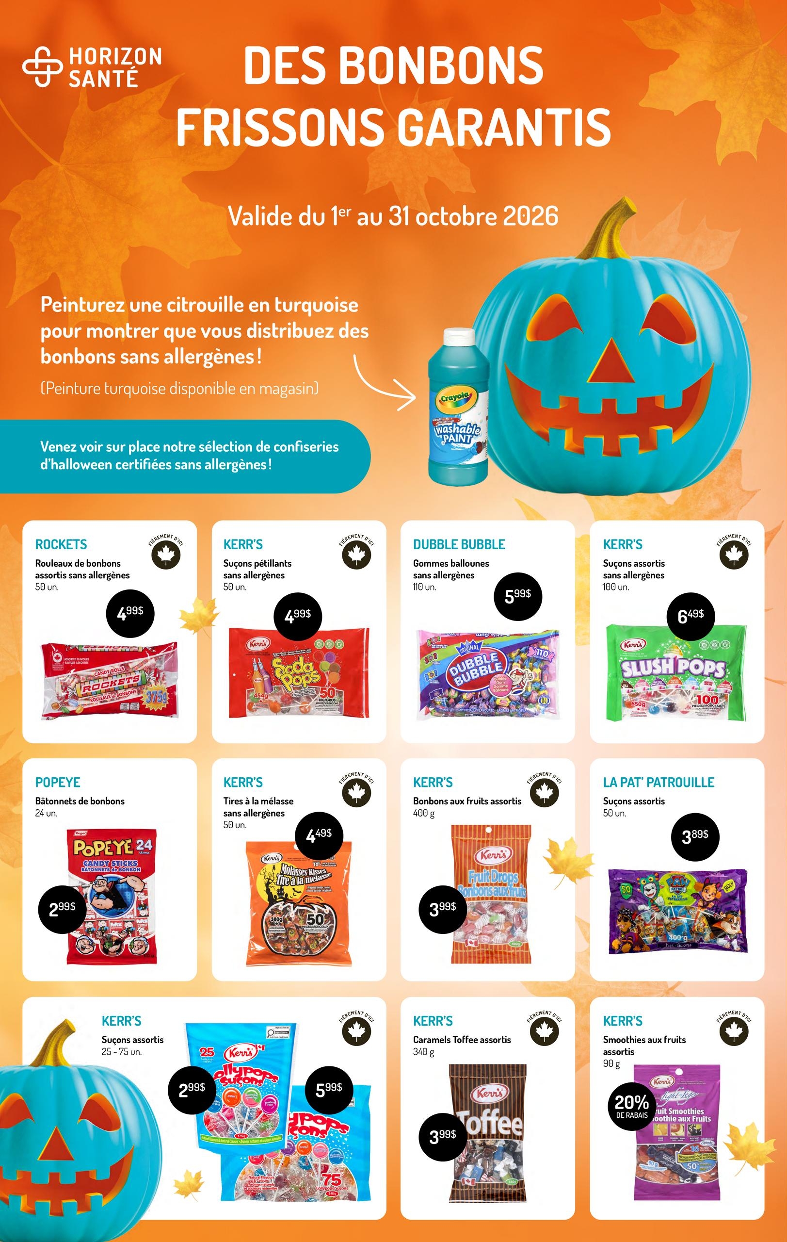 Circulaire Horizon Santé Des Bonbons Frissons Garantis — page 1, du 1 au 31 octobre 2026