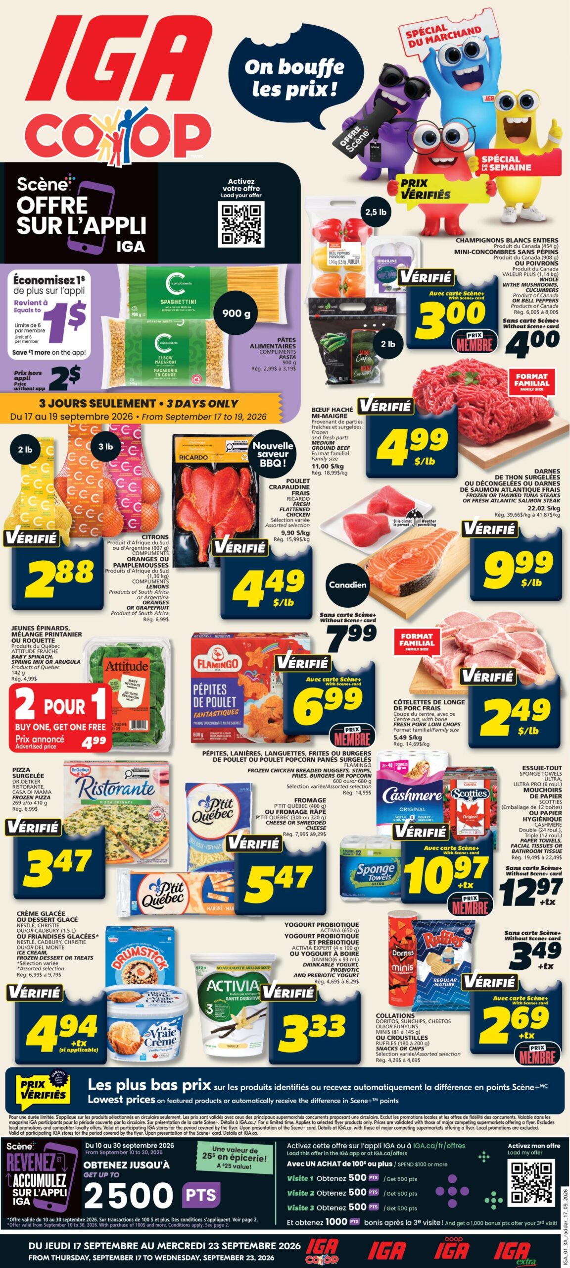 Circulaire IGA Coop Nouveau-Brunswick — page 1, du 17 au 23 septembre 2026
