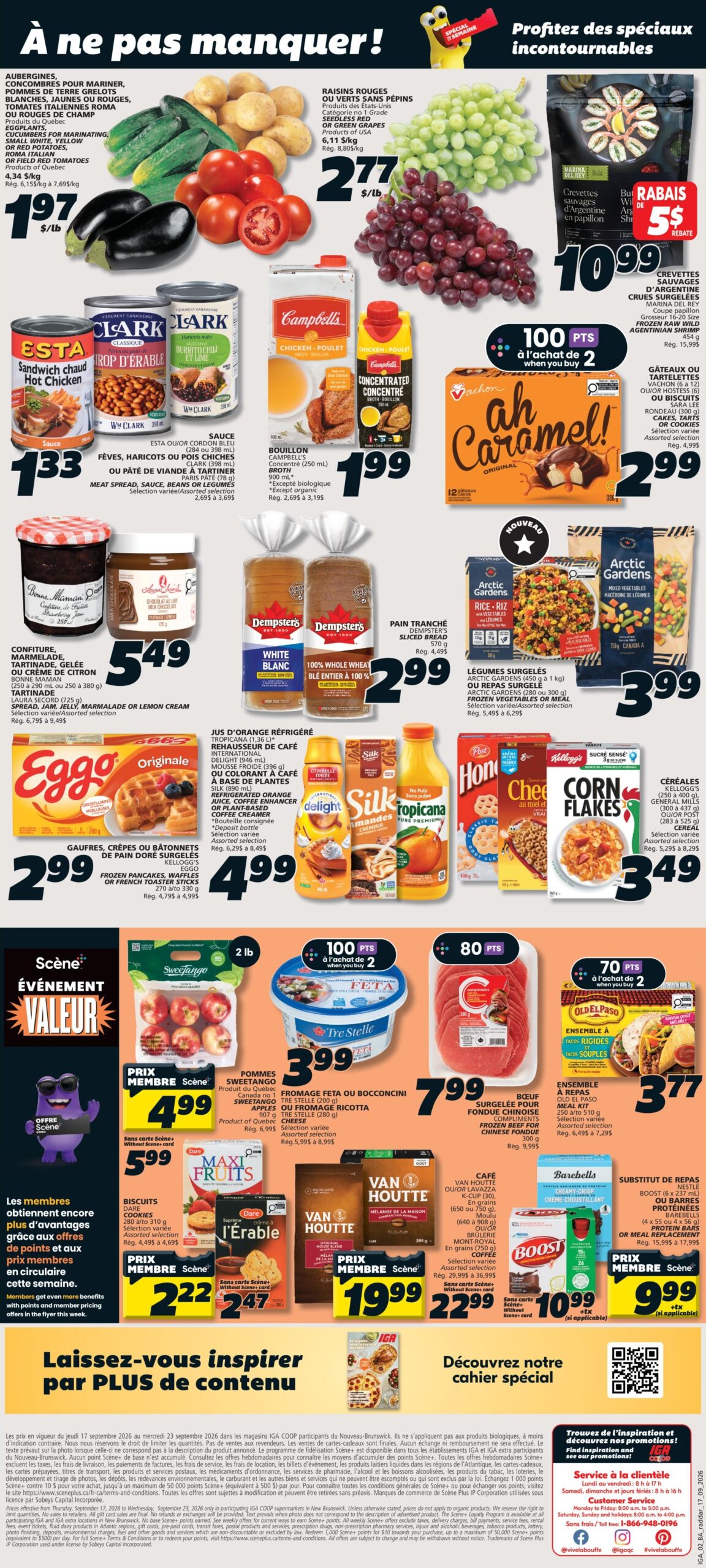 Circulaire IGA Coop Nouveau-Brunswick — page 2, du 17 au 23 septembre 2026