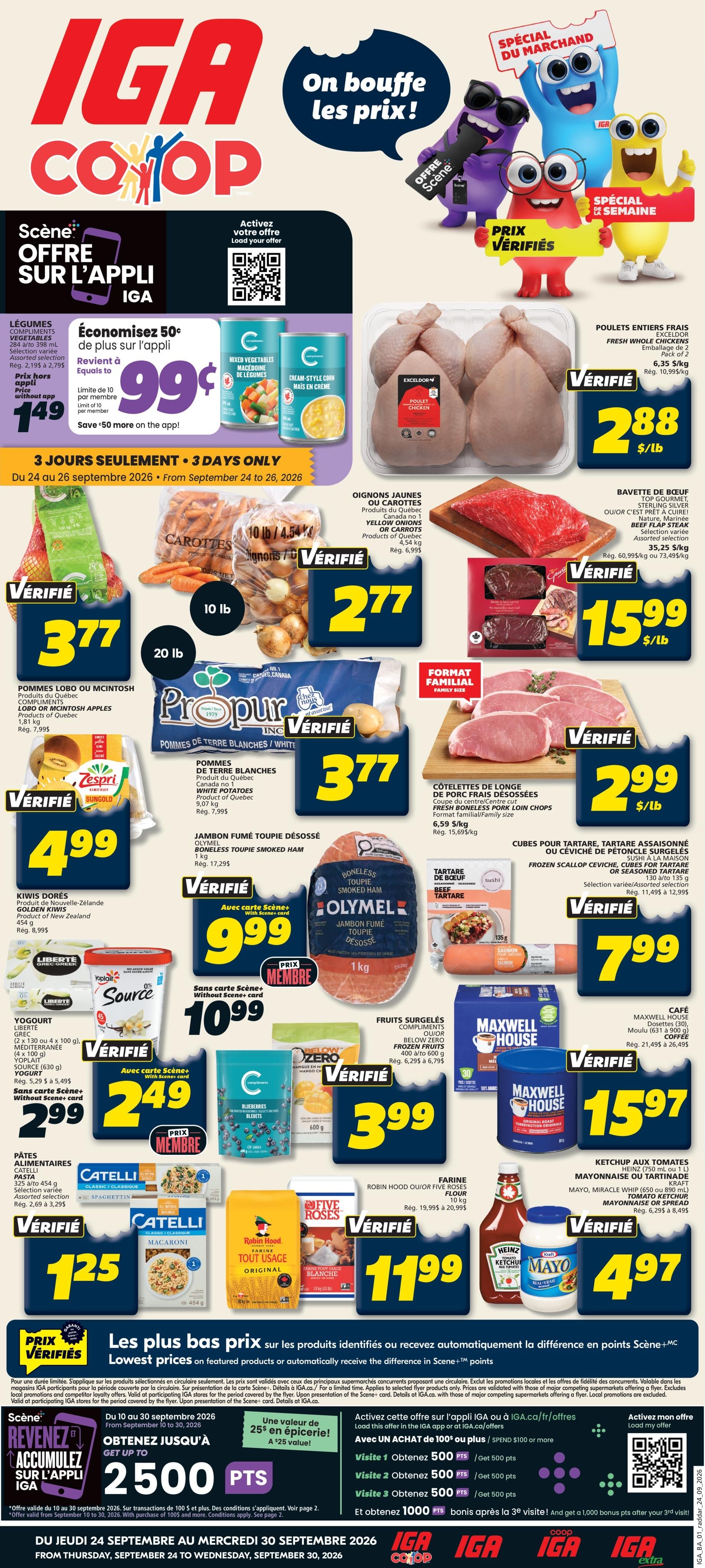 Circulaire IGA Coop Nouveau-Brunswick — page 1, du 24 au 30 septembre 2026