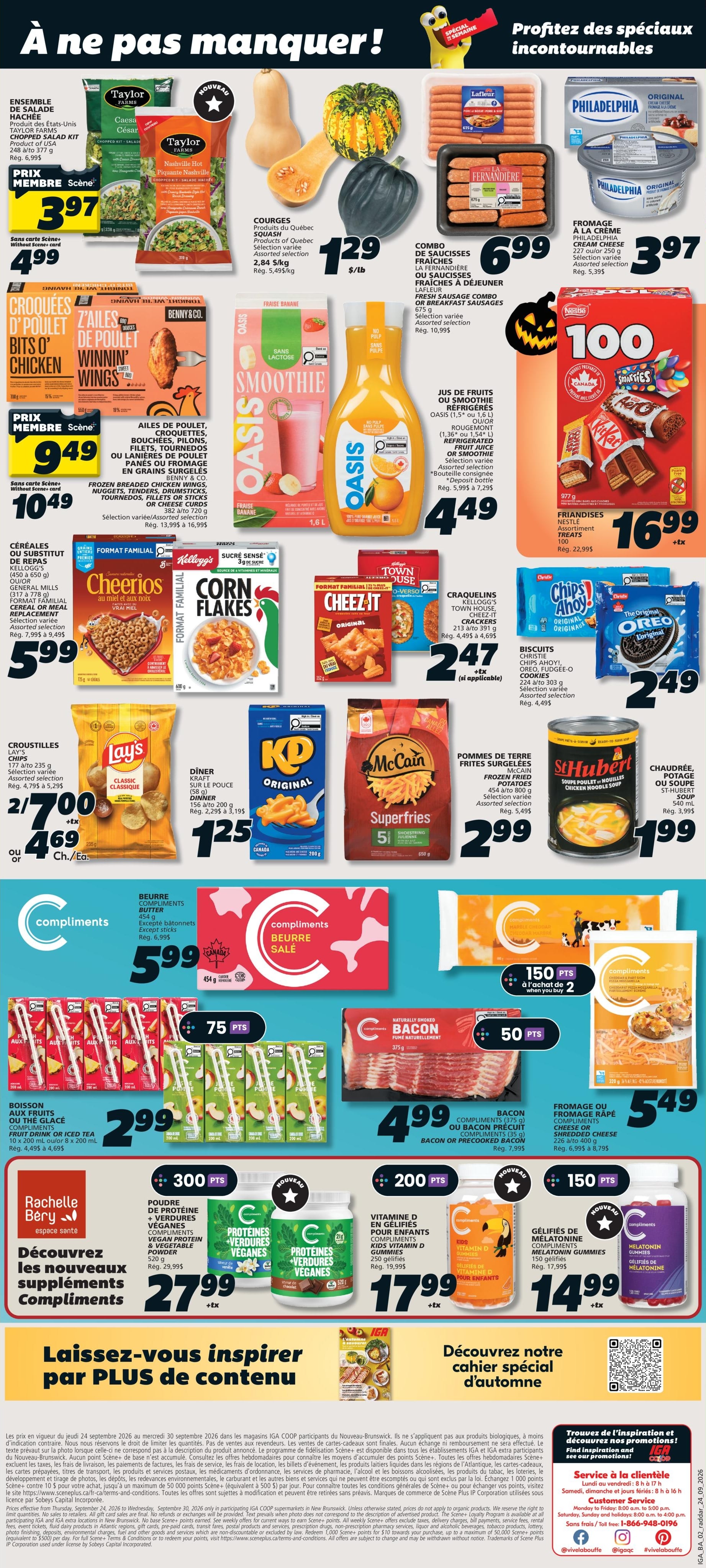 Circulaire IGA Coop Nouveau-Brunswick — page 2, du 24 au 30 septembre 2026