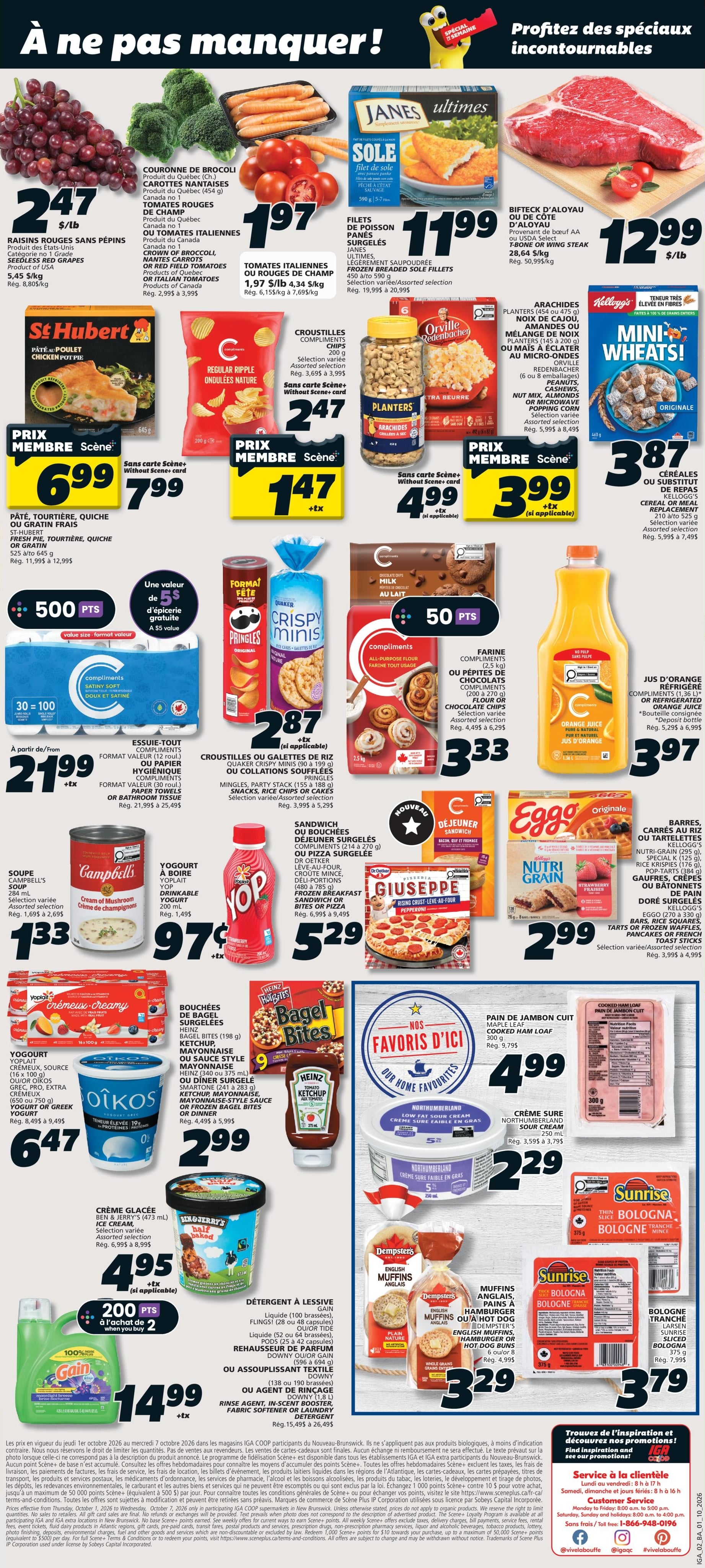 Circulaire IGA Coop Nouveau-Brunswick — page 2, du 1 au 7 octobre 2026