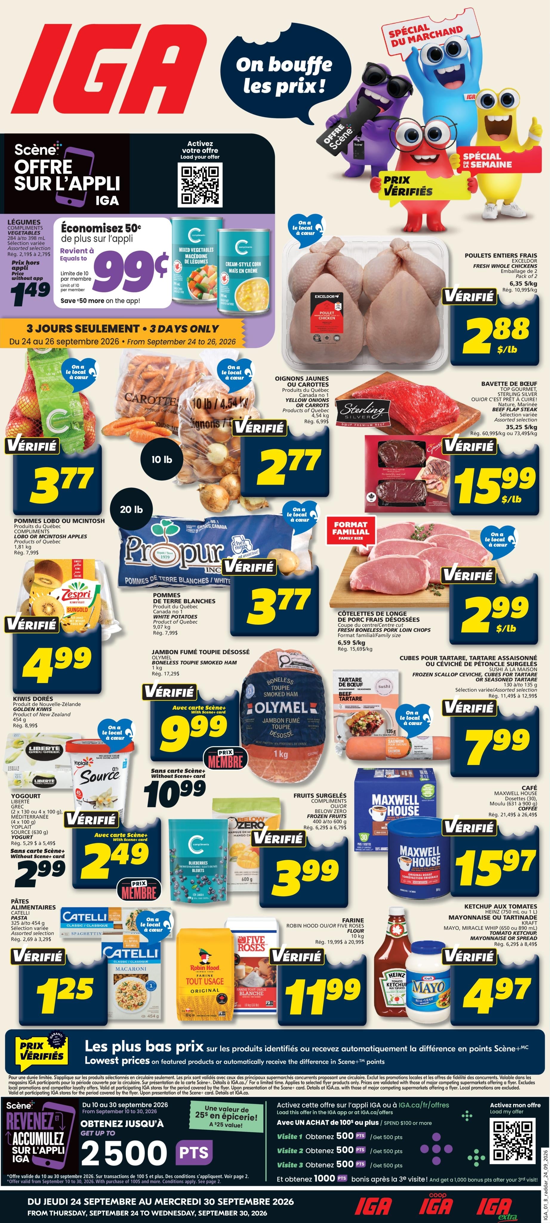 Circulaire Iga Epicerie — page 1, du 24 au 30 septembre 2026