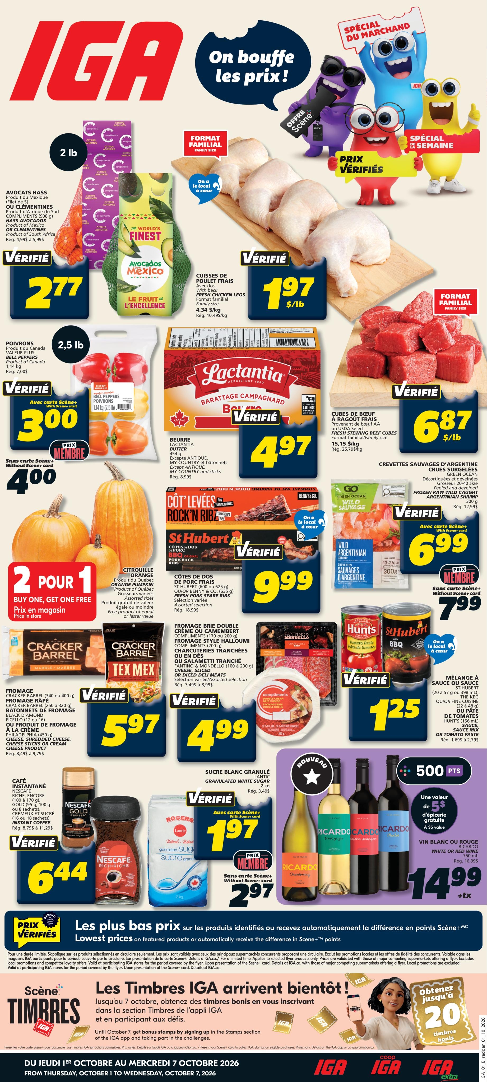 Circulaire IGA Epicerie — page 1, du 1 au 7 octobre 2026