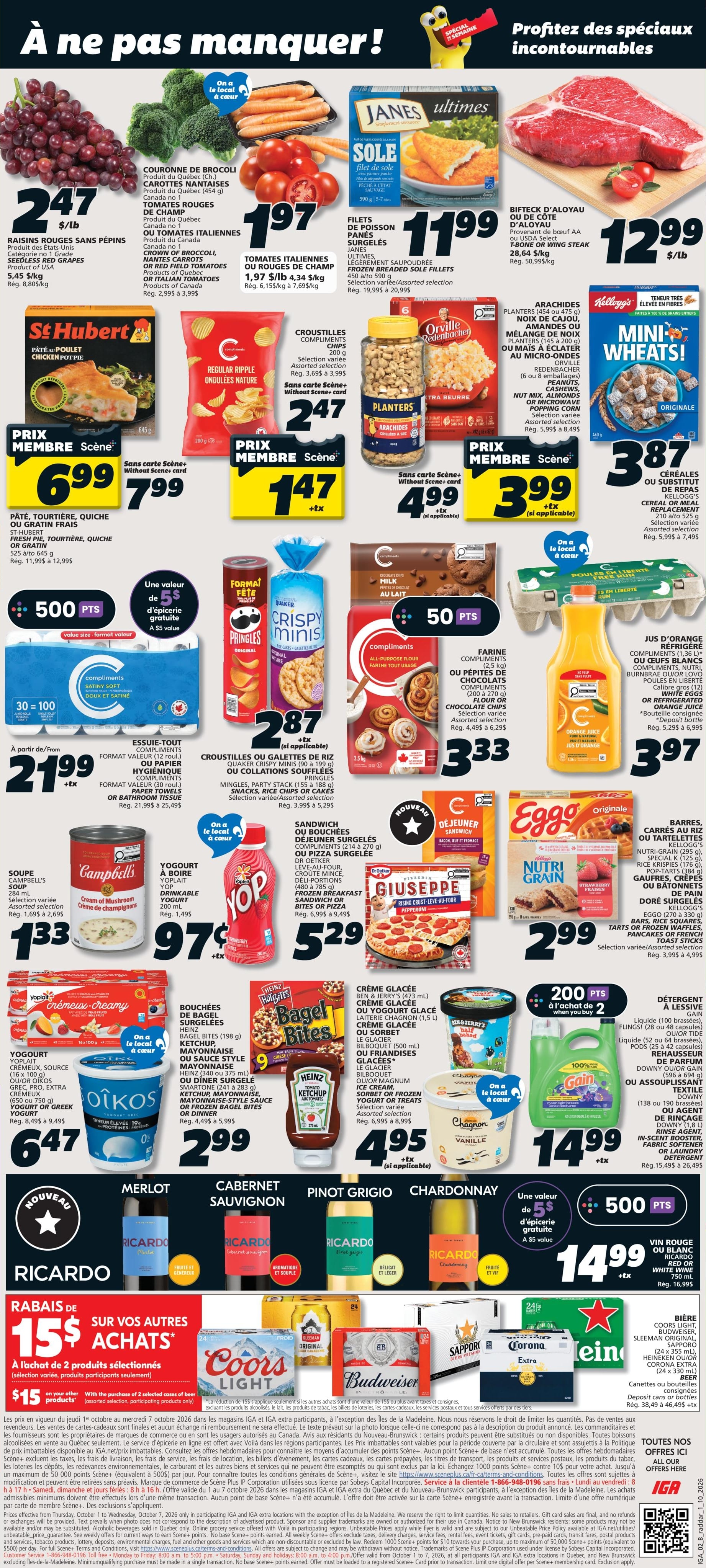 Circulaire IGA Epicerie — page 2, du 1 au 7 octobre 2026