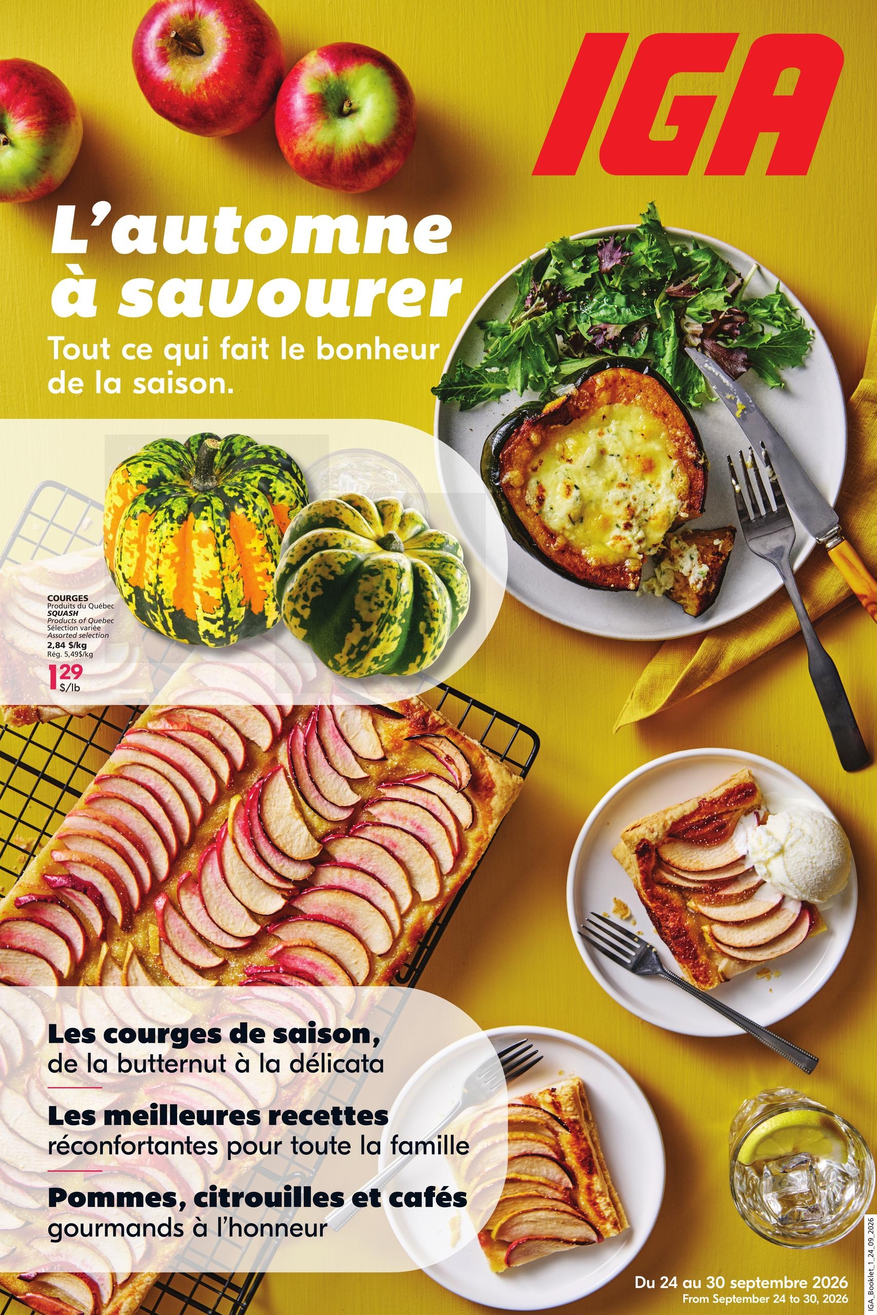 Circulaire IGA L Automne A Savourer — page 1, du 24 septembre au 14 octobre 2026