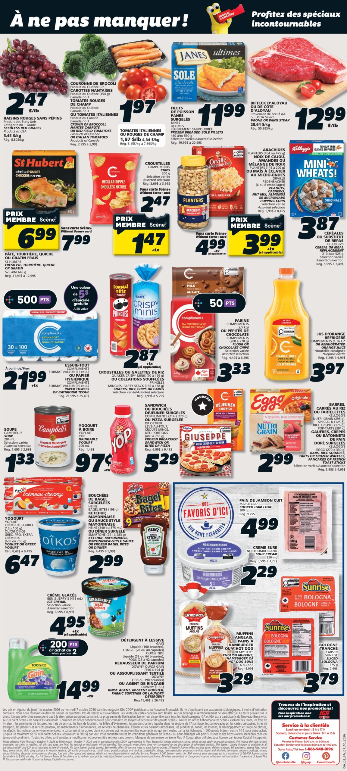 Circulaire IGA Nouveau Brunswick — page 2, du 1 au 7 octobre 2026