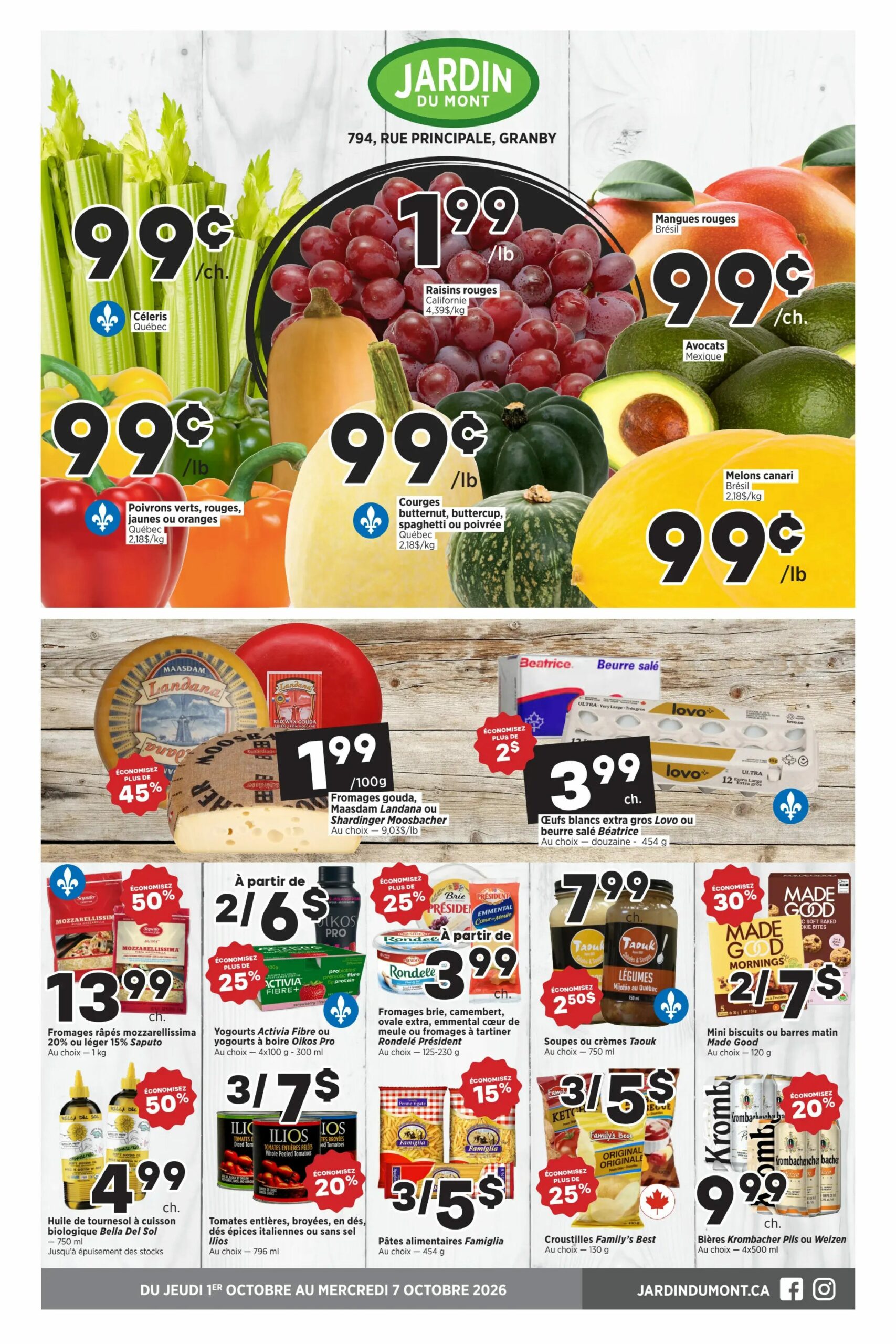 Circulaire Jardin du Mont — page 1, du 1 au 7 octobre 2026
