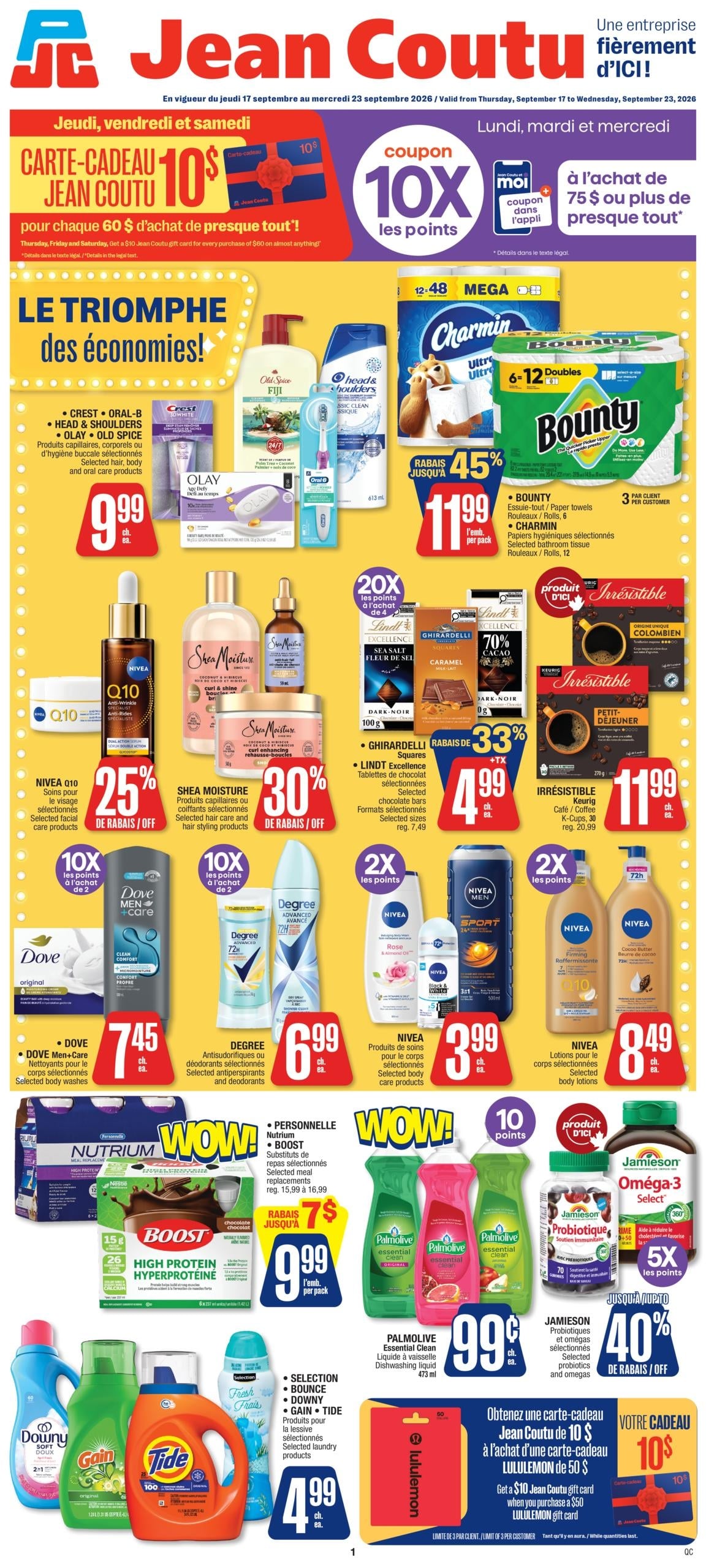 Circulaire Jean Coutu — page 1, du 17 au 23 septembre 2026