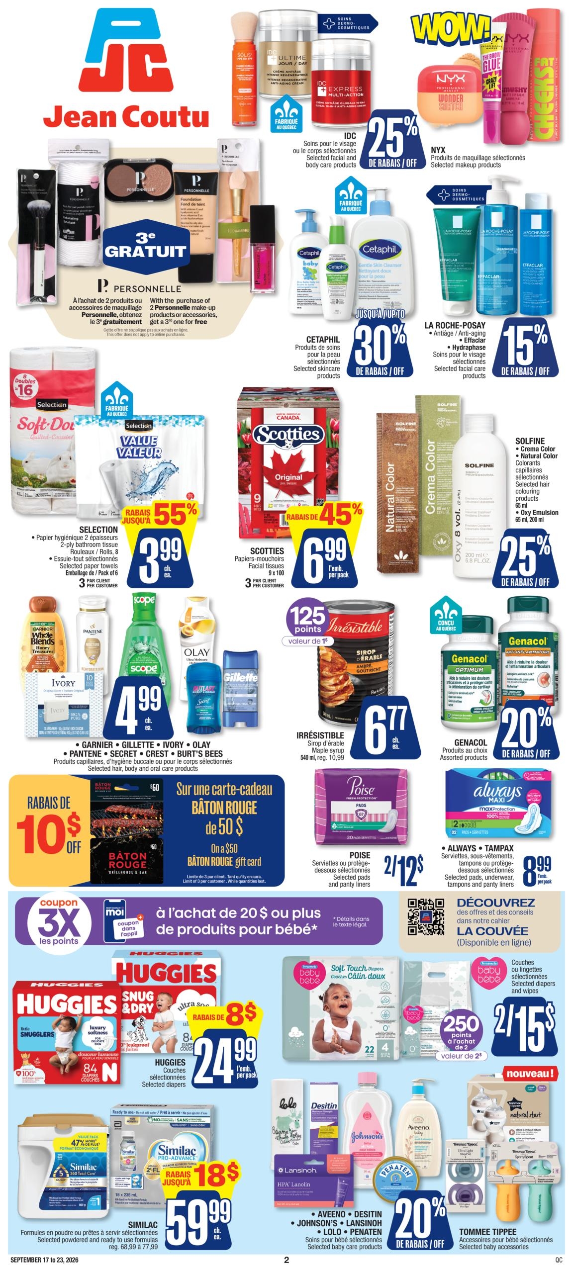 Circulaire Jean Coutu — page 2, du 17 au 23 septembre 2026