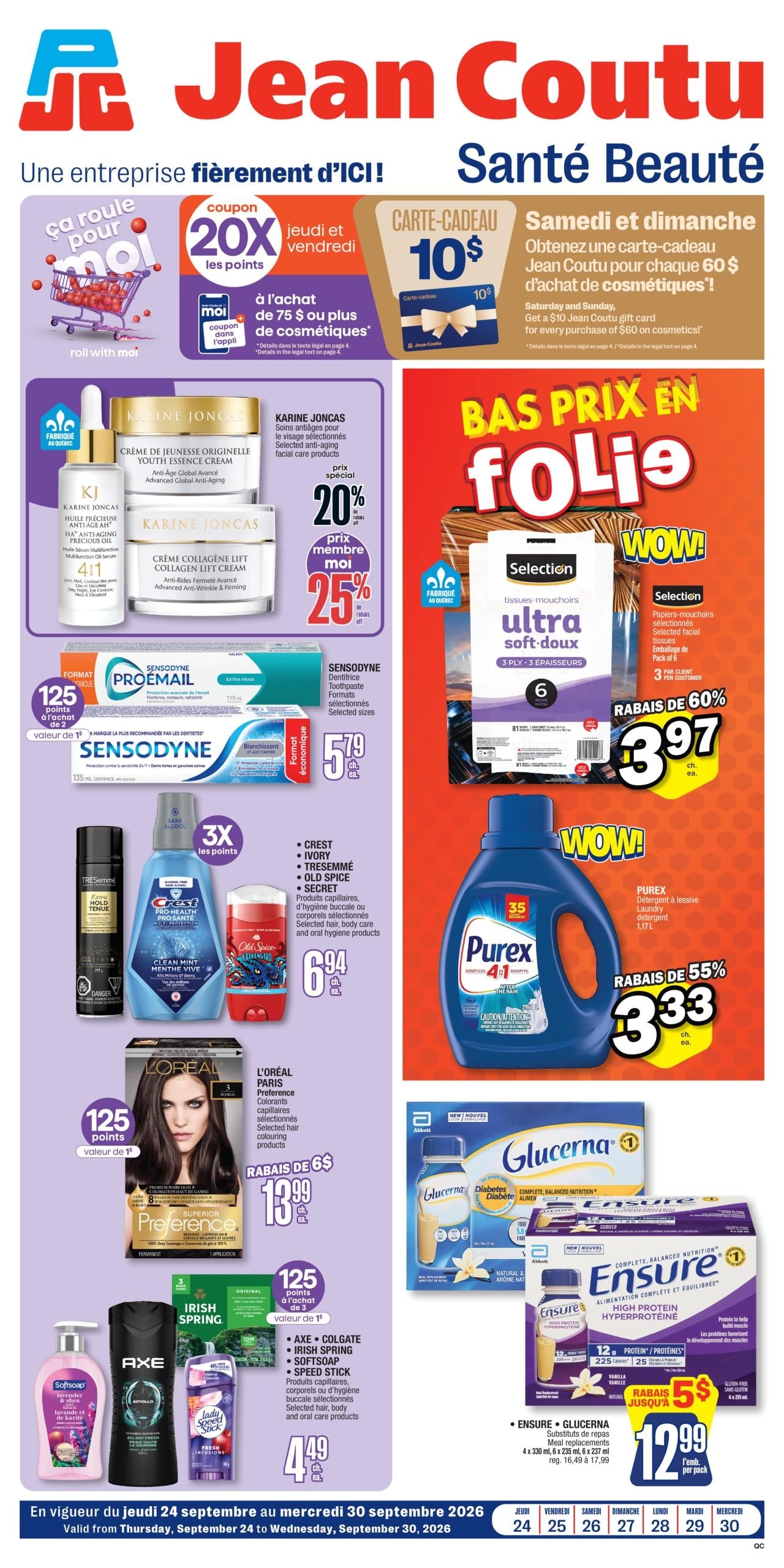 Circulaire Jean Coutu — page 1, du 24 au 30 septembre 2026