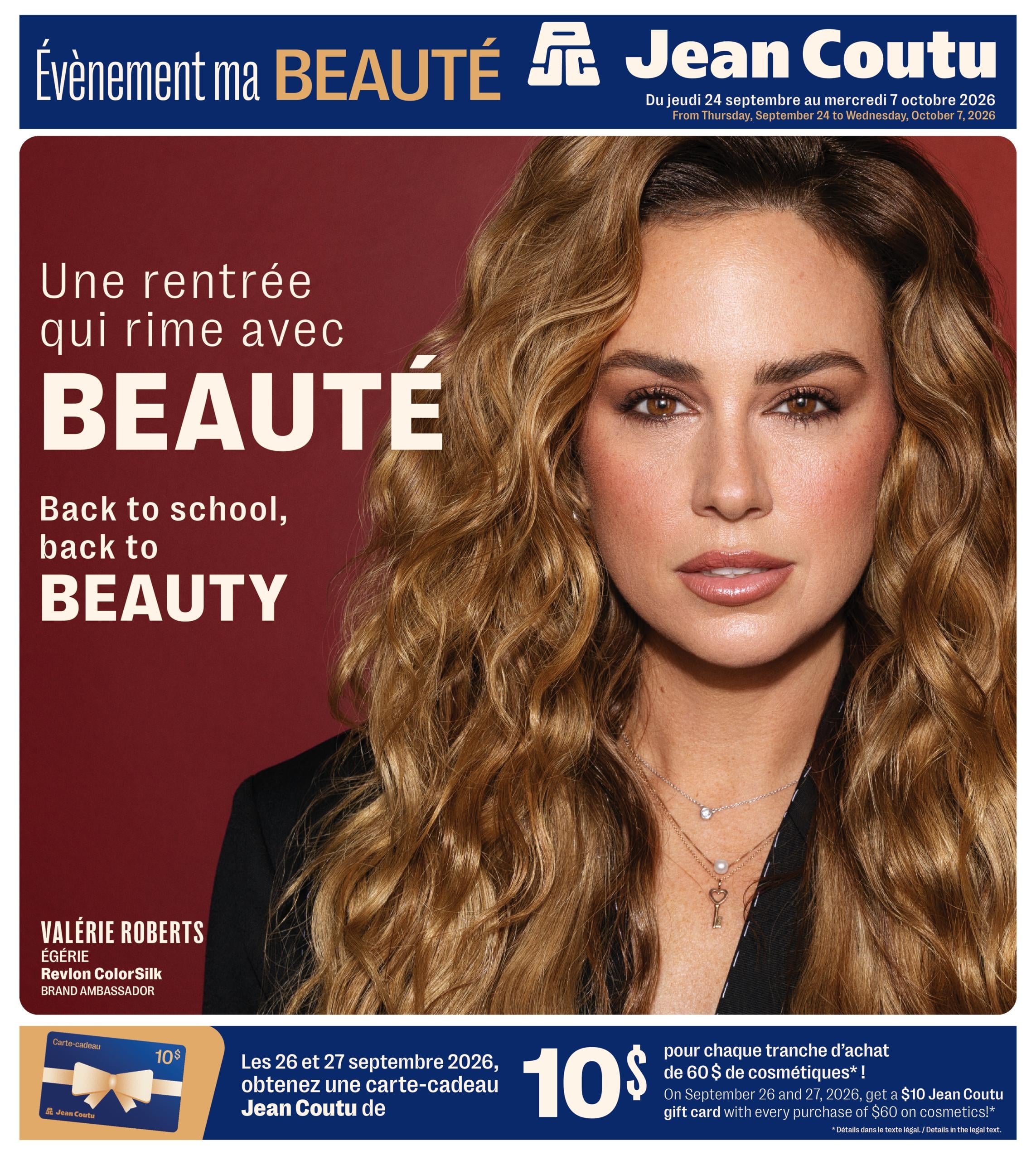 Circulaire Jean Coutu Beauté — page 1, du 24 septembre au 7 octobre 2026