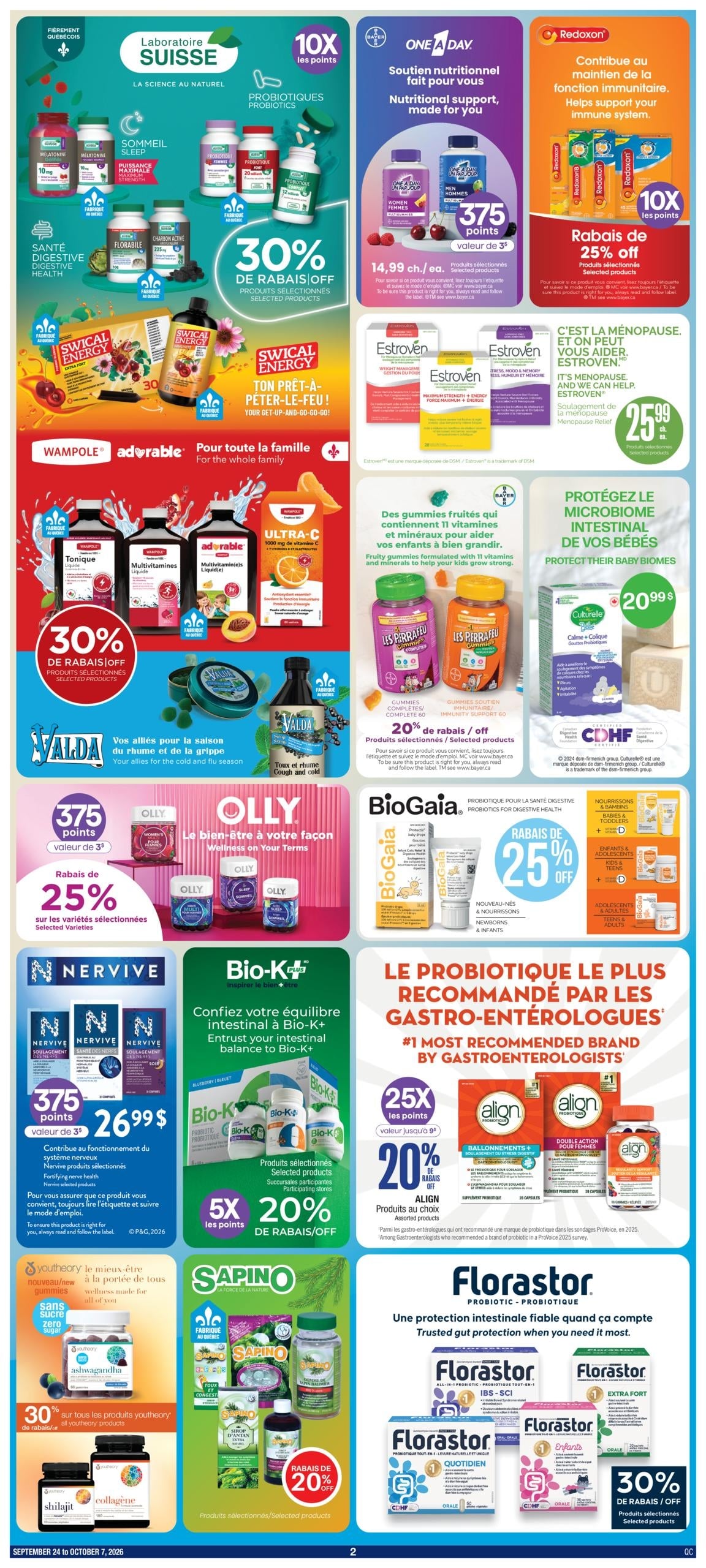 Circulaire Jean Coutu Les Essentiels Bien Etre — page 2, du 24 septembre au 7 octobre 2026