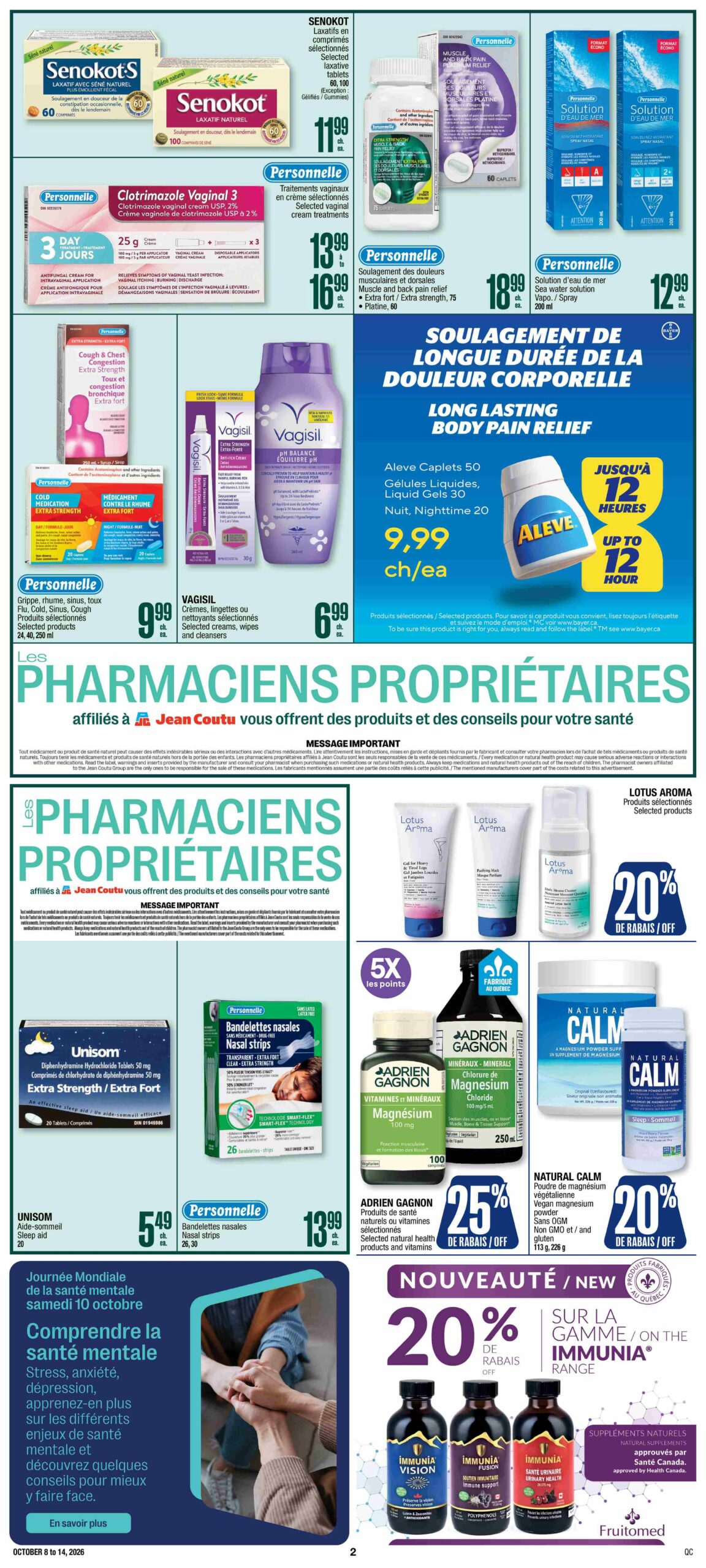 Circulaire Jean Coutu Pharmaciens Proprietaires — page 2, du 8 au 14 octobre 2026