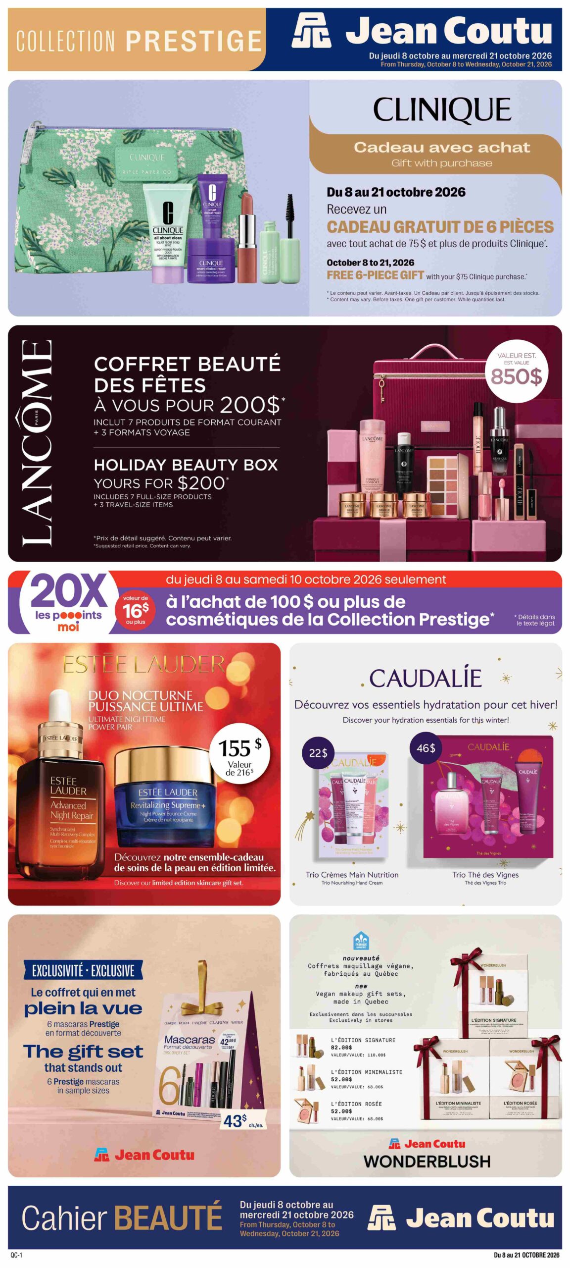 Circulaire Jean Coutu Prestige — page 1, du 8 au 21 octobre 2026