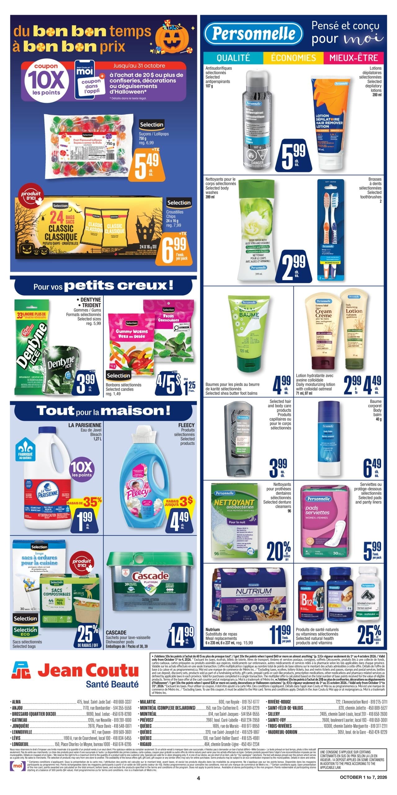 Circulaire Jean Coutu Santé Beauté — page 4, du 1 au 7 octobre 2026