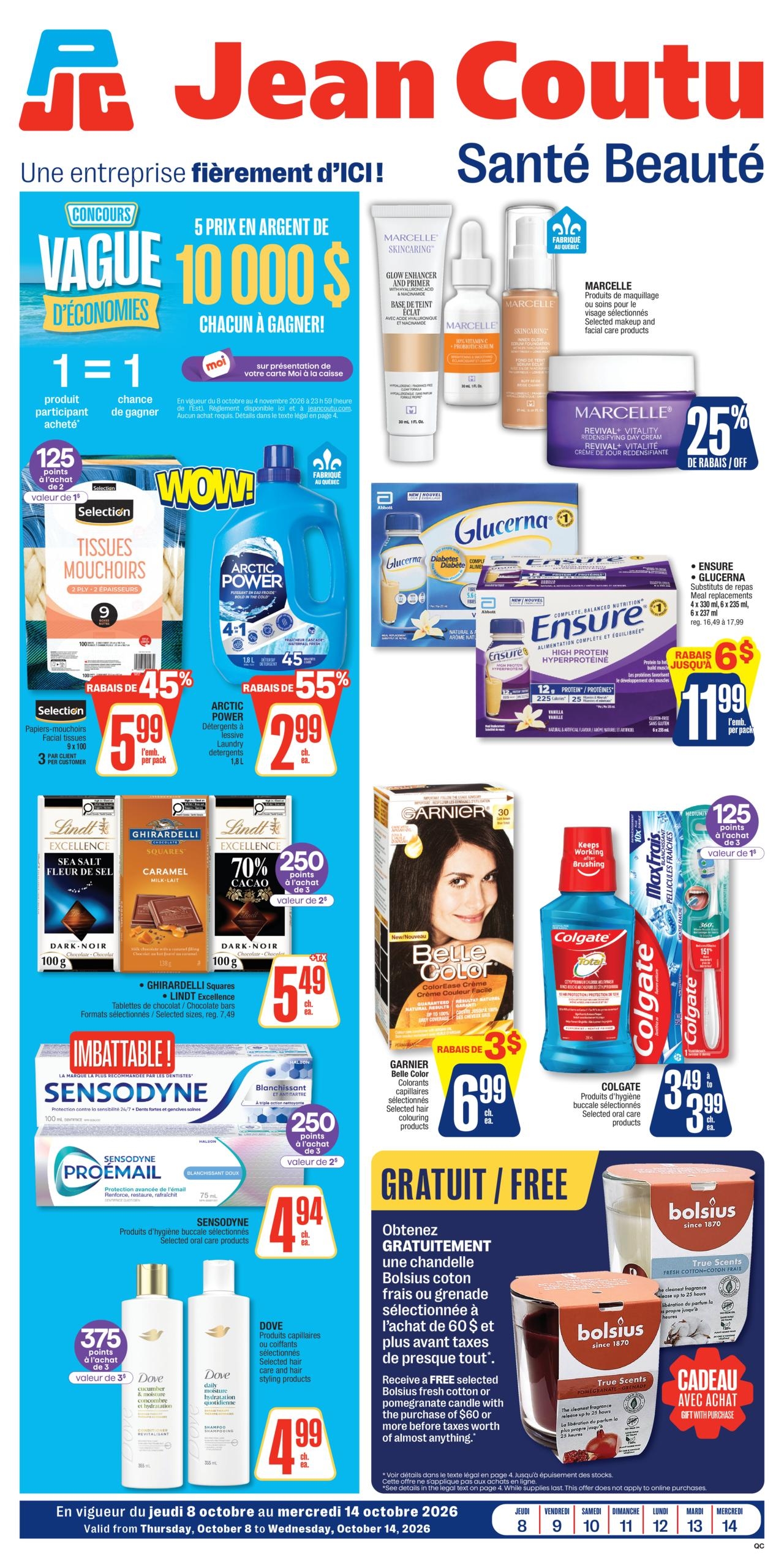 Circulaire Jean Coutu Santé Beauté — page 1, du 8 au 14 octobre 2026