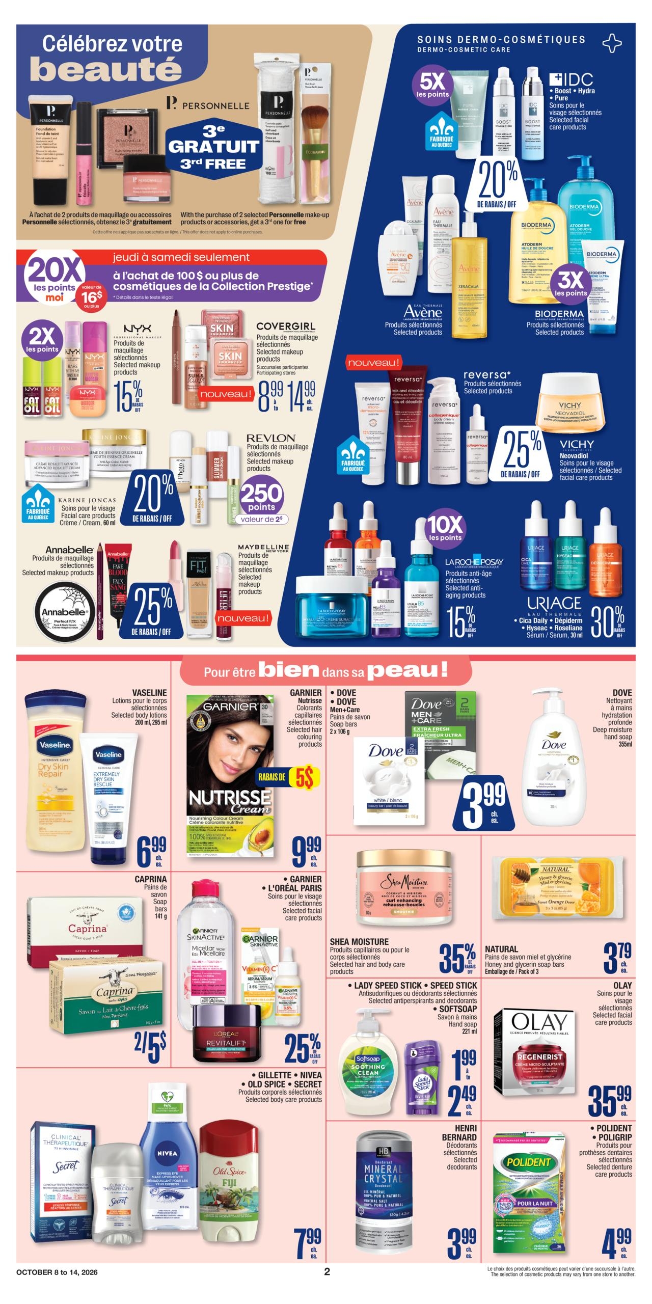 Circulaire Jean Coutu Santé Beauté — page 2, du 8 au 14 octobre 2026