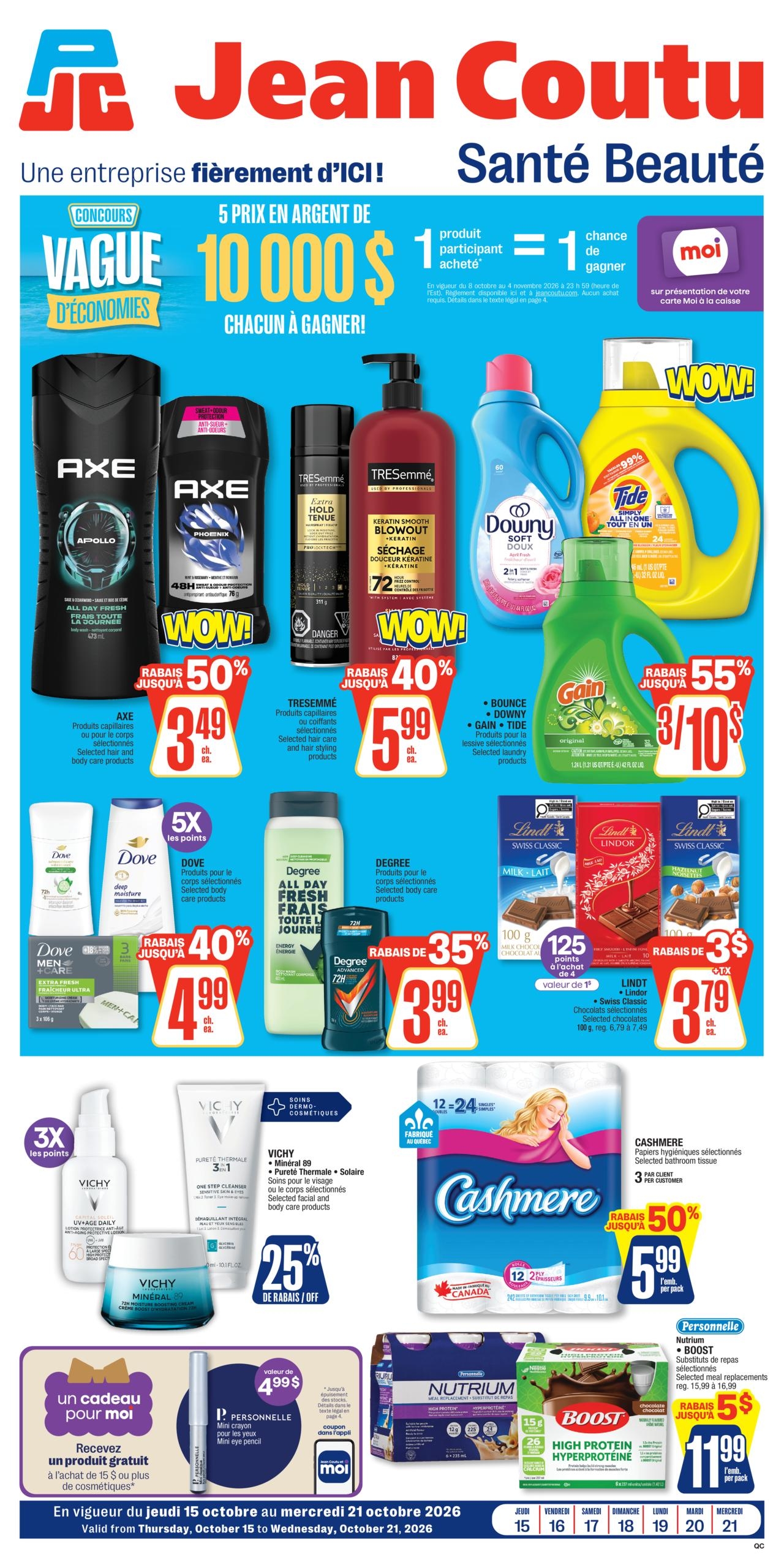 Circulaire Jean Coutu Santé Beauté — page 1, du 15 au 21 octobre 2026