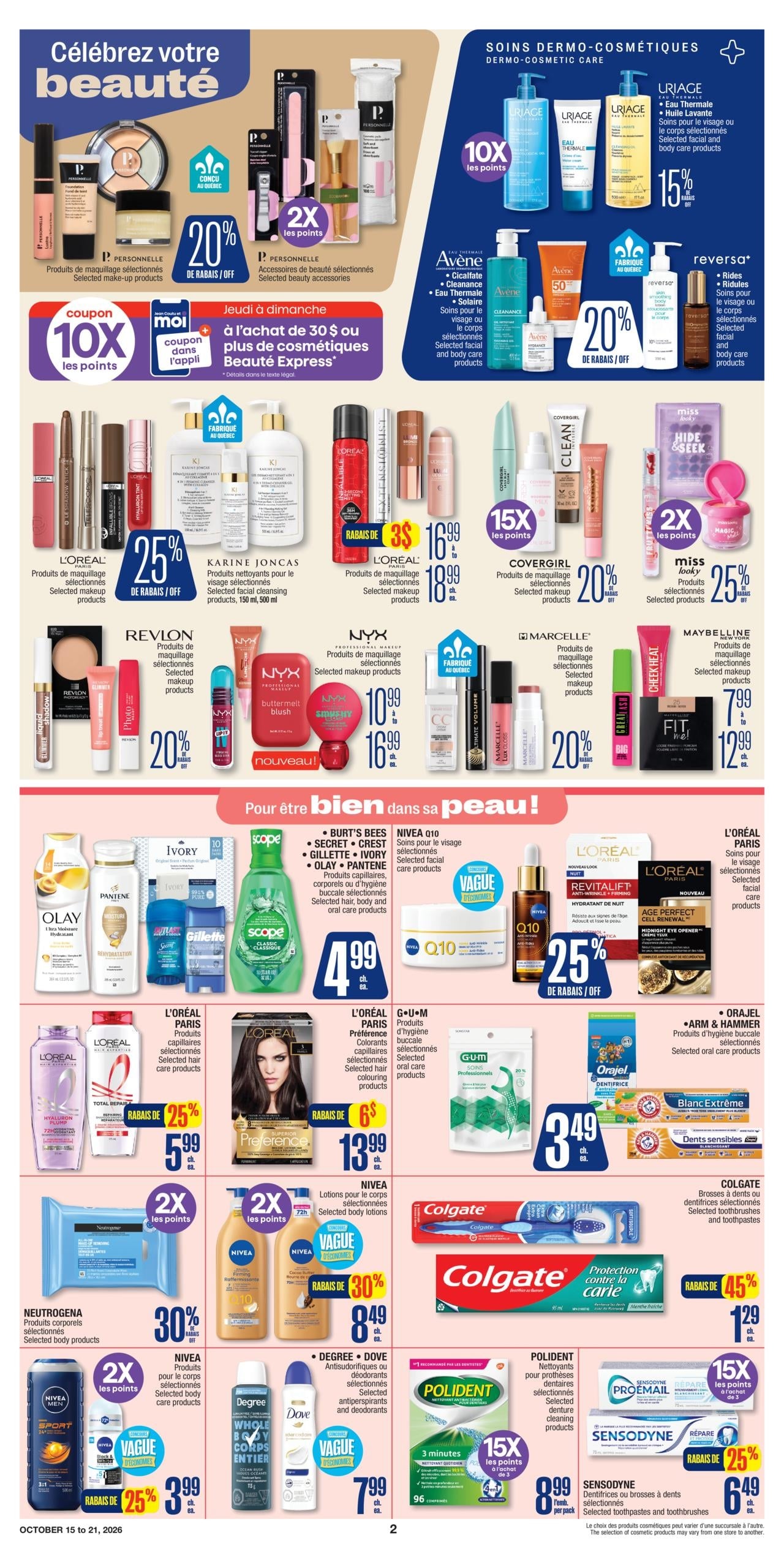 Circulaire Jean Coutu Santé Beauté — page 2, du 15 au 21 octobre 2026
