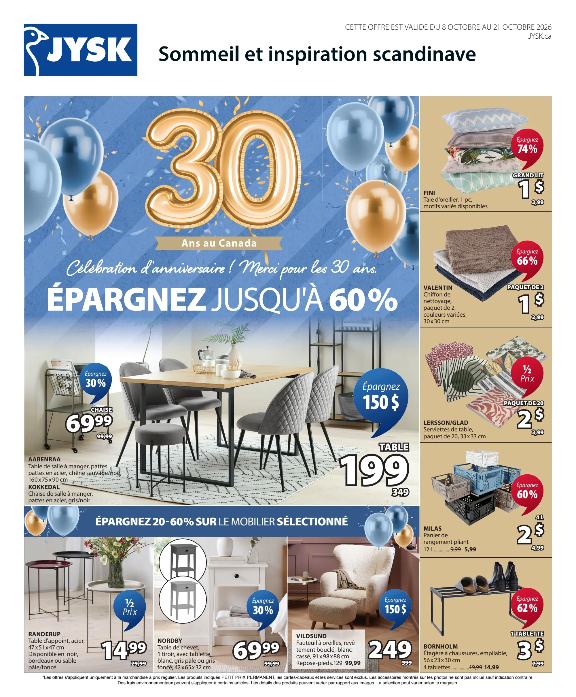 Circulaire JYSK — page 2, du 8 au 21 octobre 2026