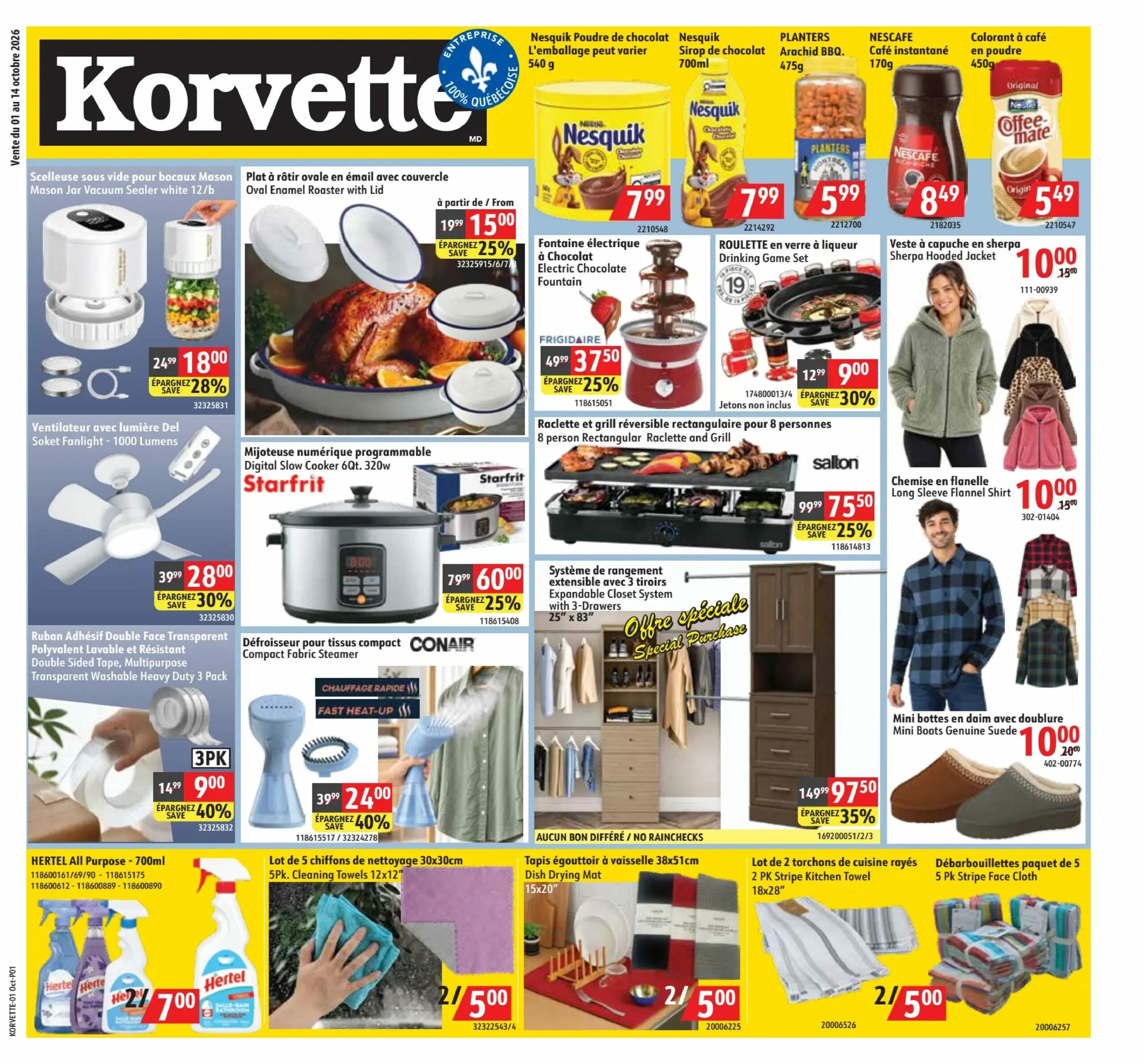 Circulaire Korvette — page 1, du 1 au 14 octobre 2026